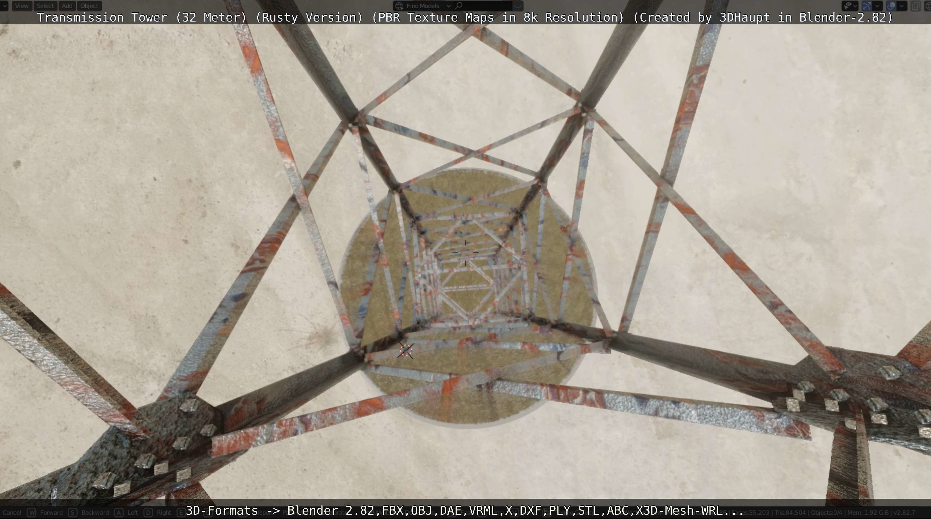 Transmission Tower 32 Meter Rusty Version Low-poly 3D model_49