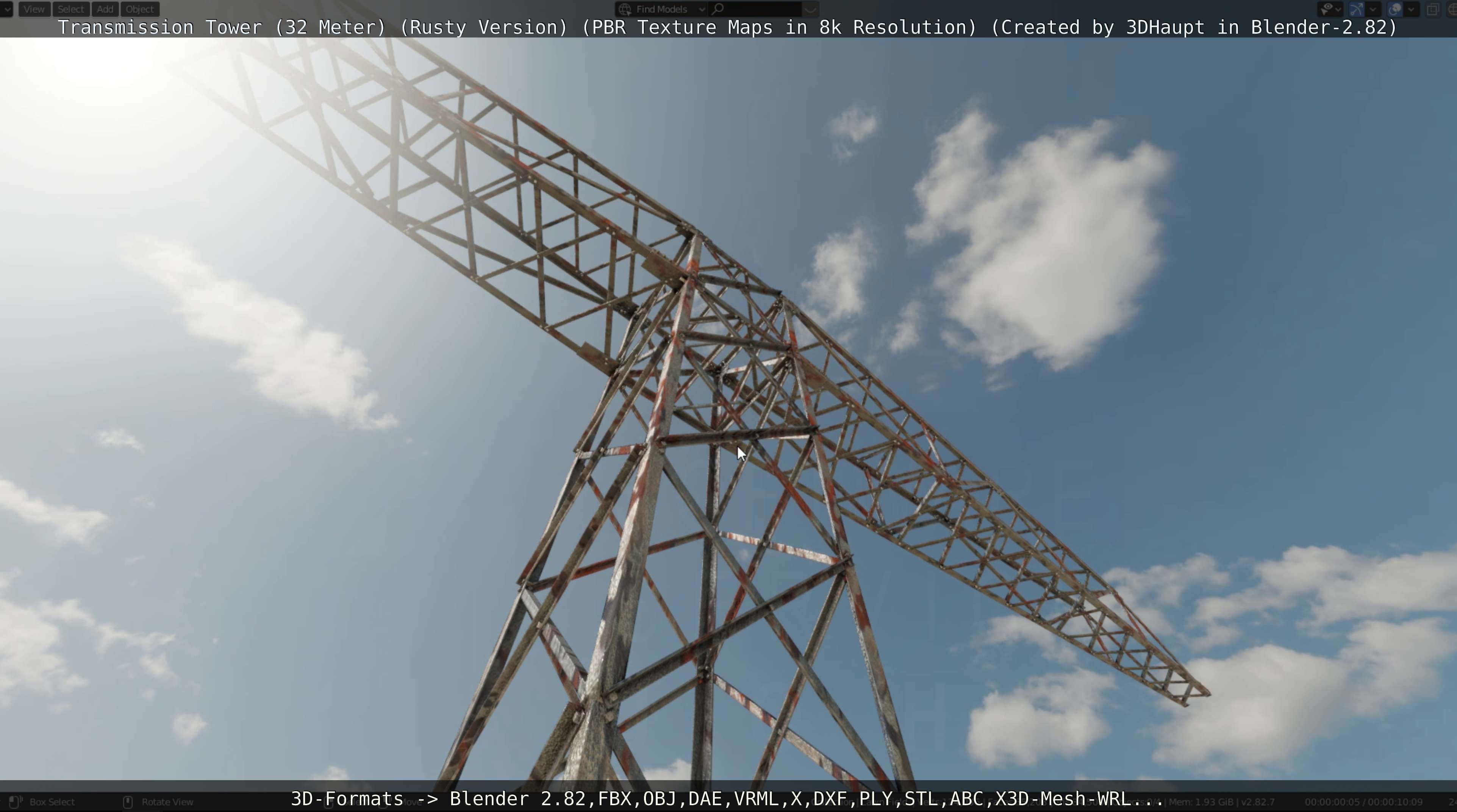Transmission Tower 32 Meter Rusty Version Low-poly 3D model_4