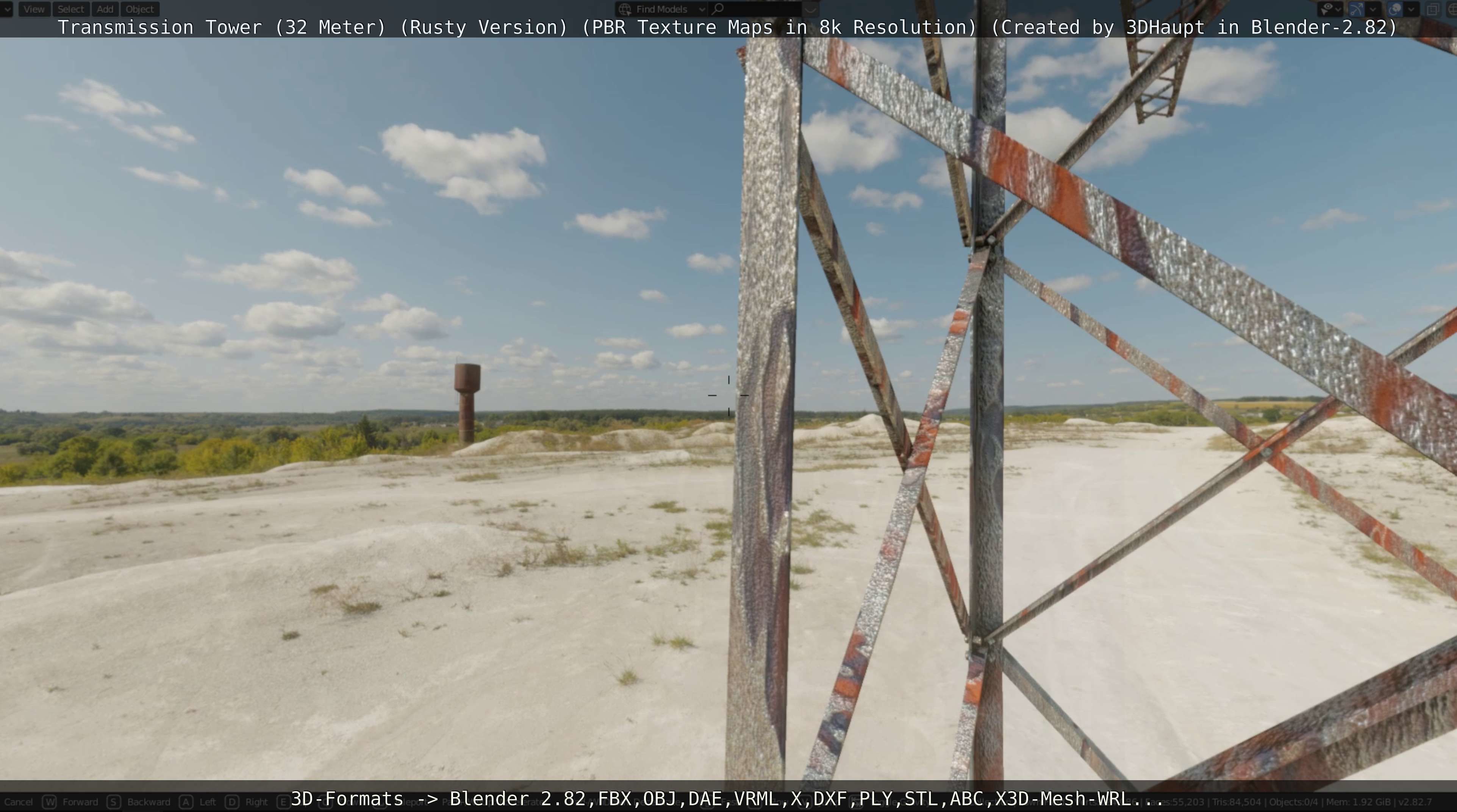 Transmission Tower 32 Meter Rusty Version Low-poly 3D model_52