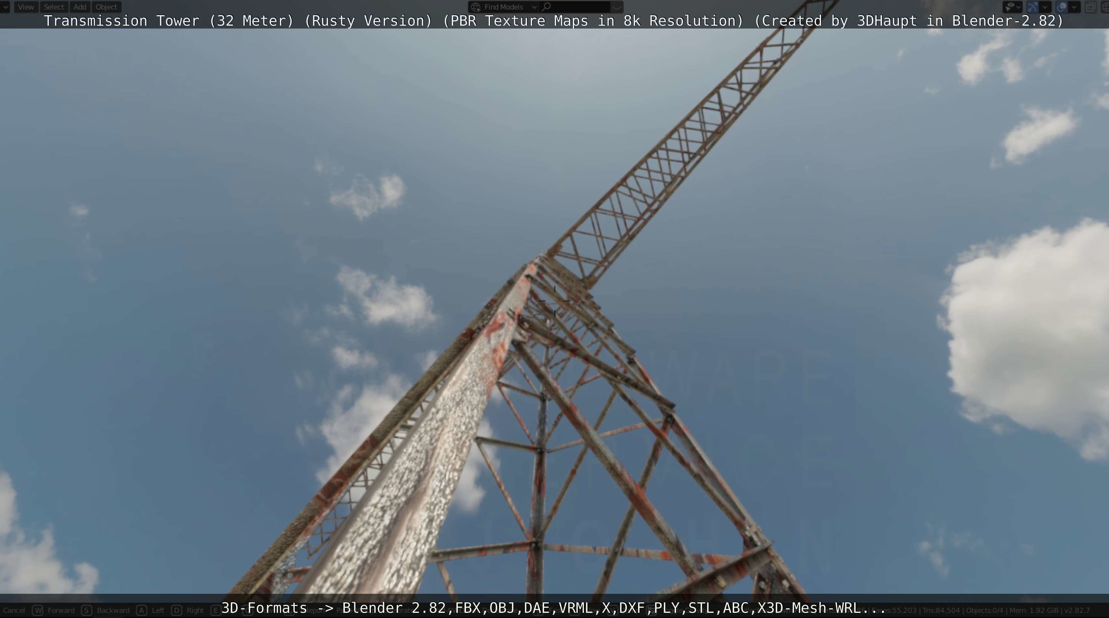 Transmission Tower 32 Meter Rusty Version Low-poly 3D model_86