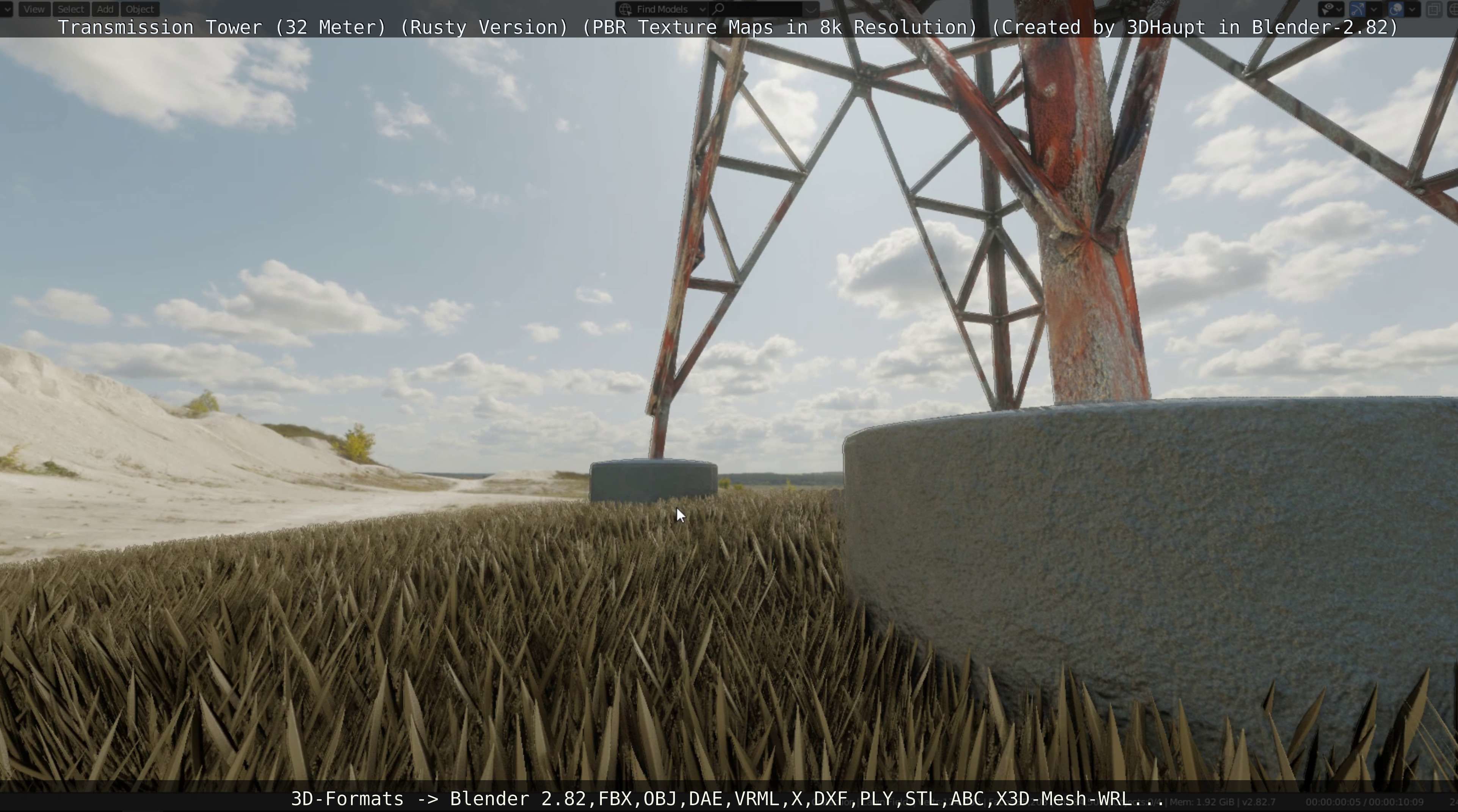 Transmission Tower 32 Meter Rusty Version Low-poly 3D model_34