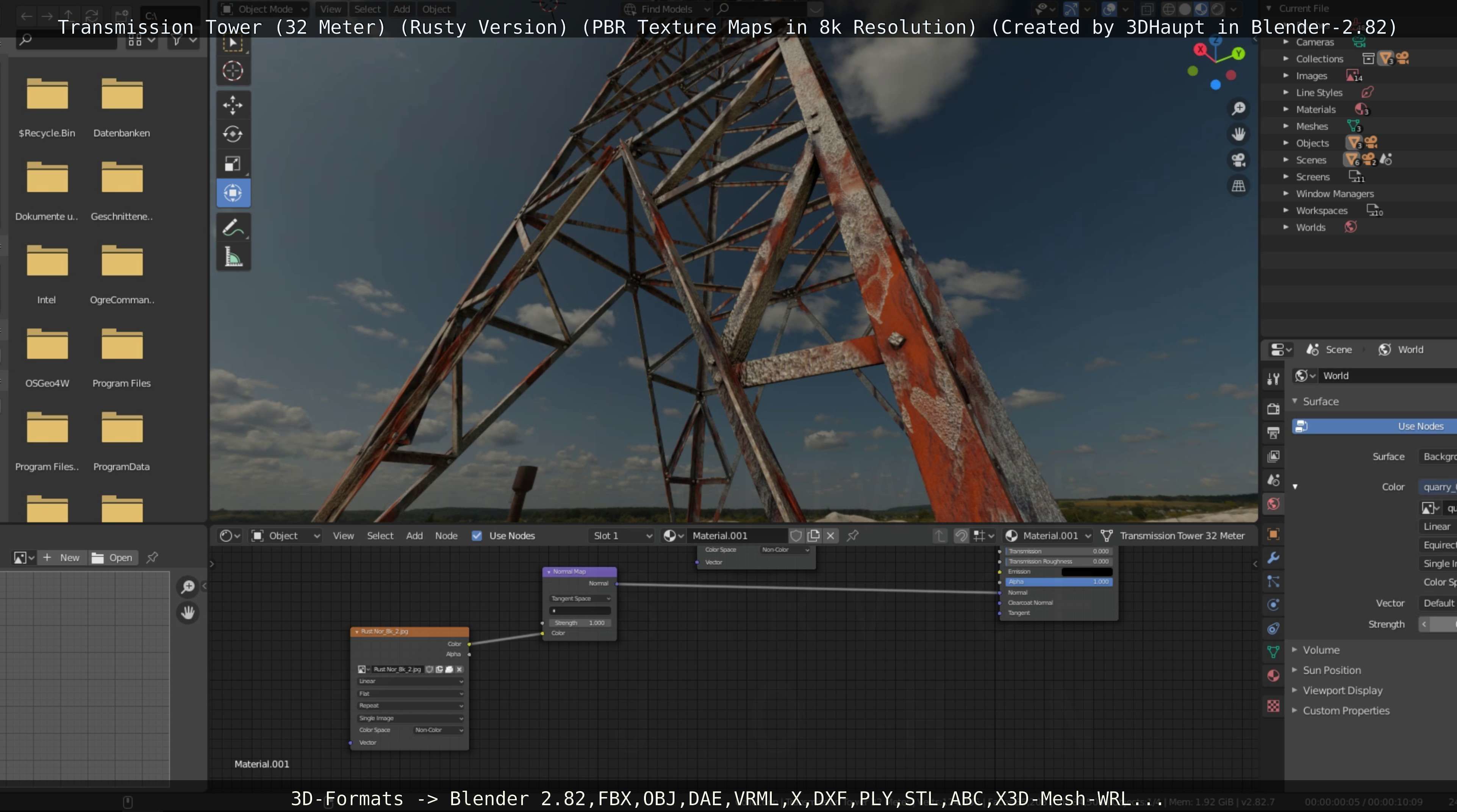 Transmission Tower 32 Meter Rusty Version Low-poly 3D model_124