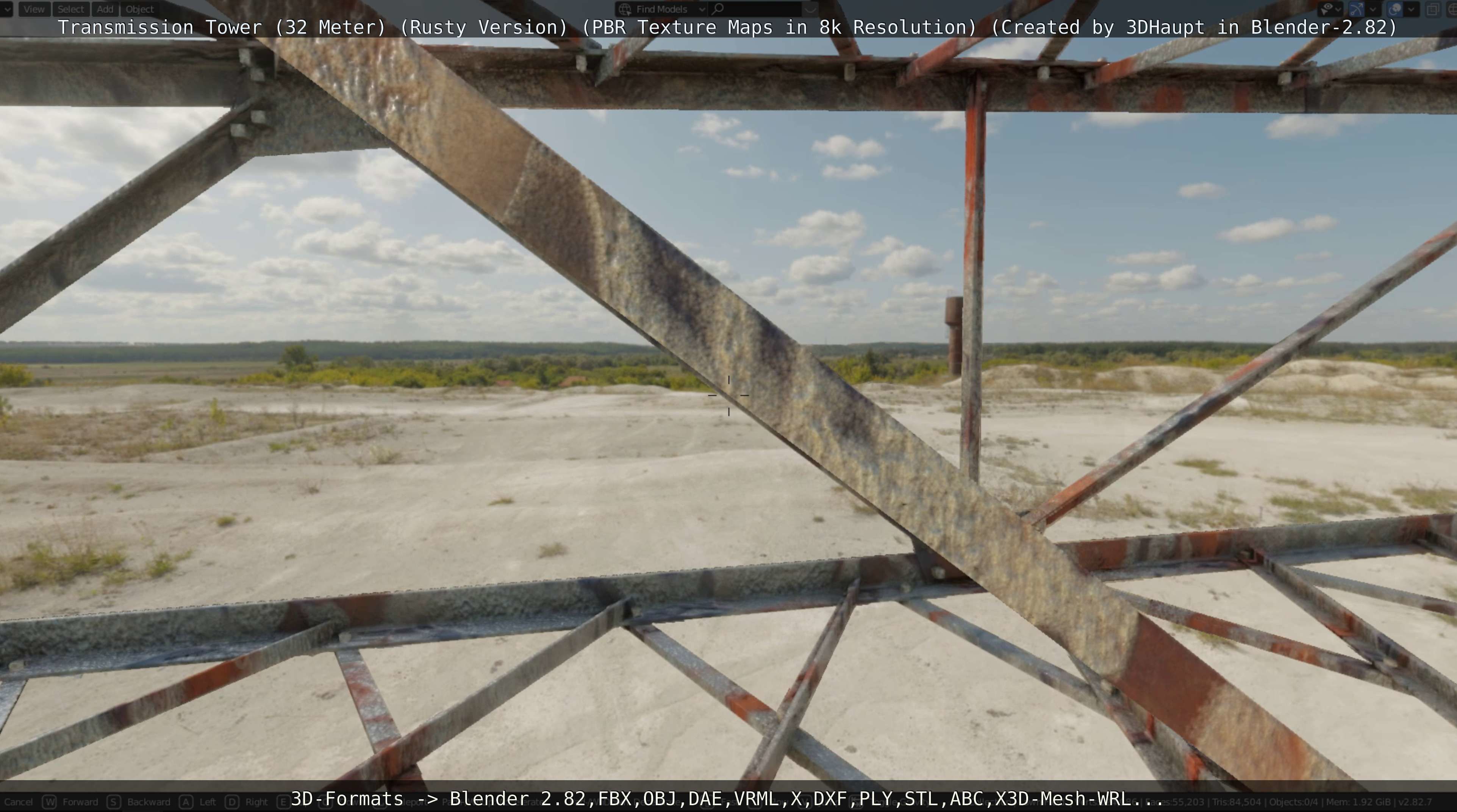 Transmission Tower 32 Meter Rusty Version Low-poly 3D model_63