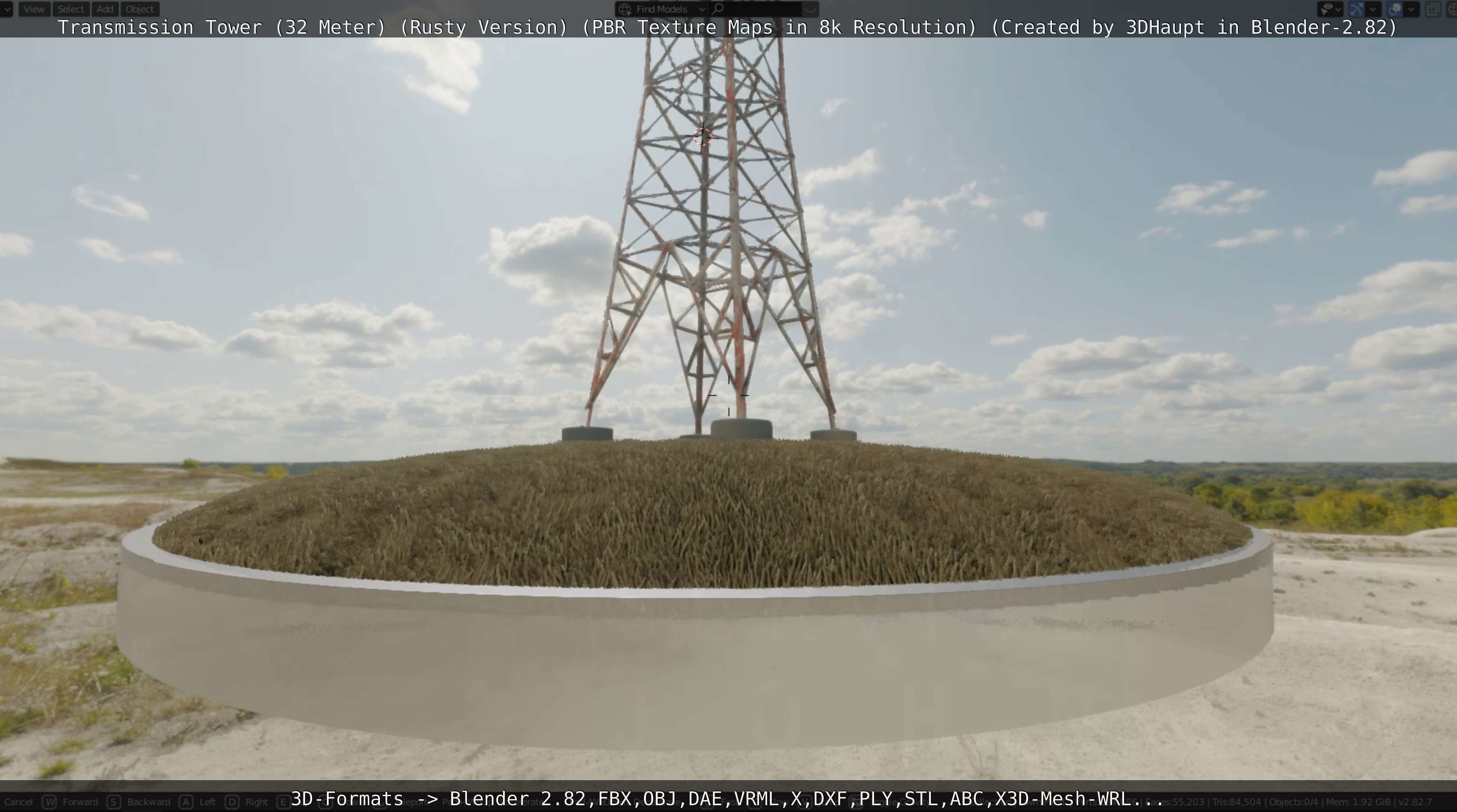 Transmission Tower 32 Meter Rusty Version Low-poly 3D model_72