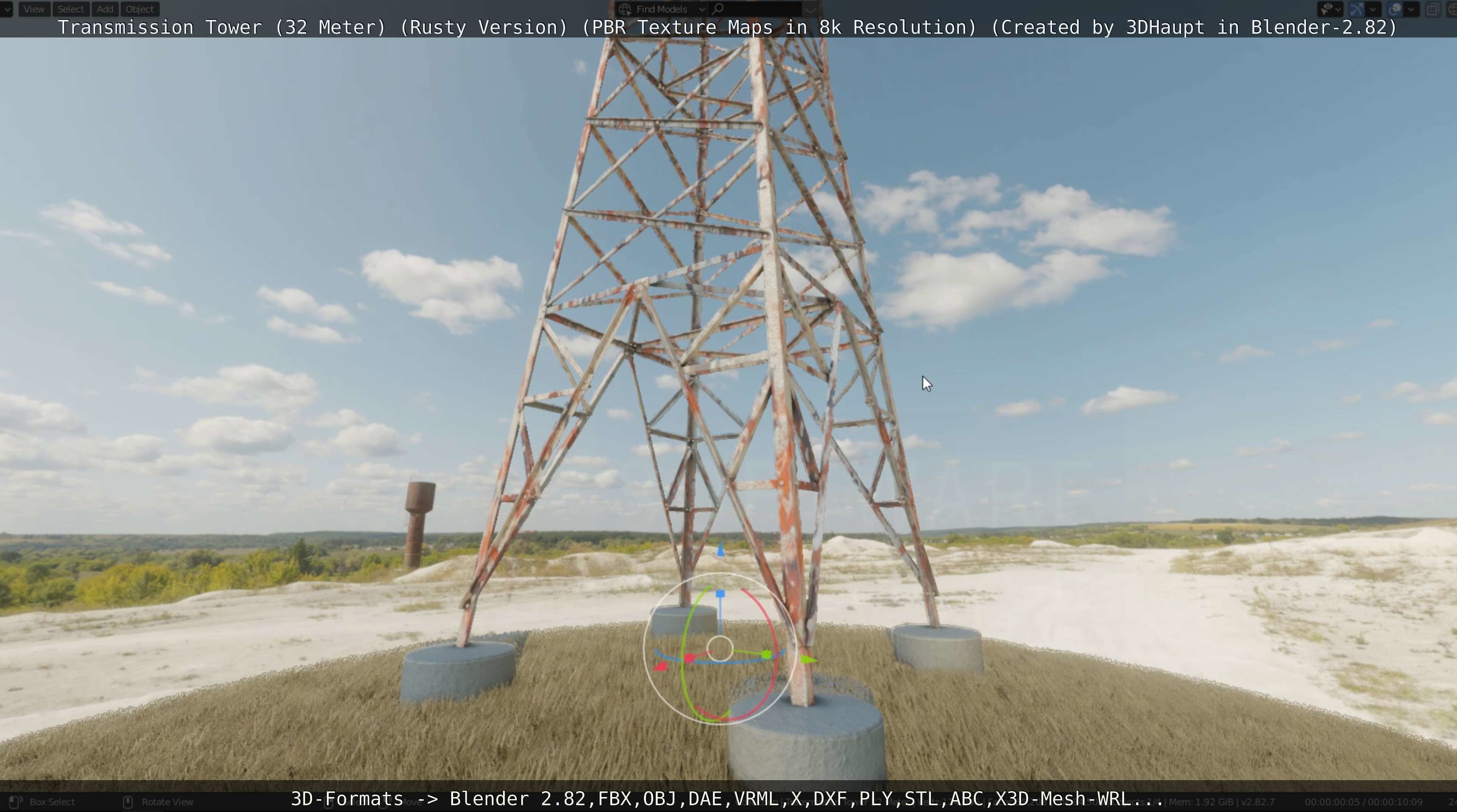 Transmission Tower 32 Meter Rusty Version Low-poly 3D model_129
