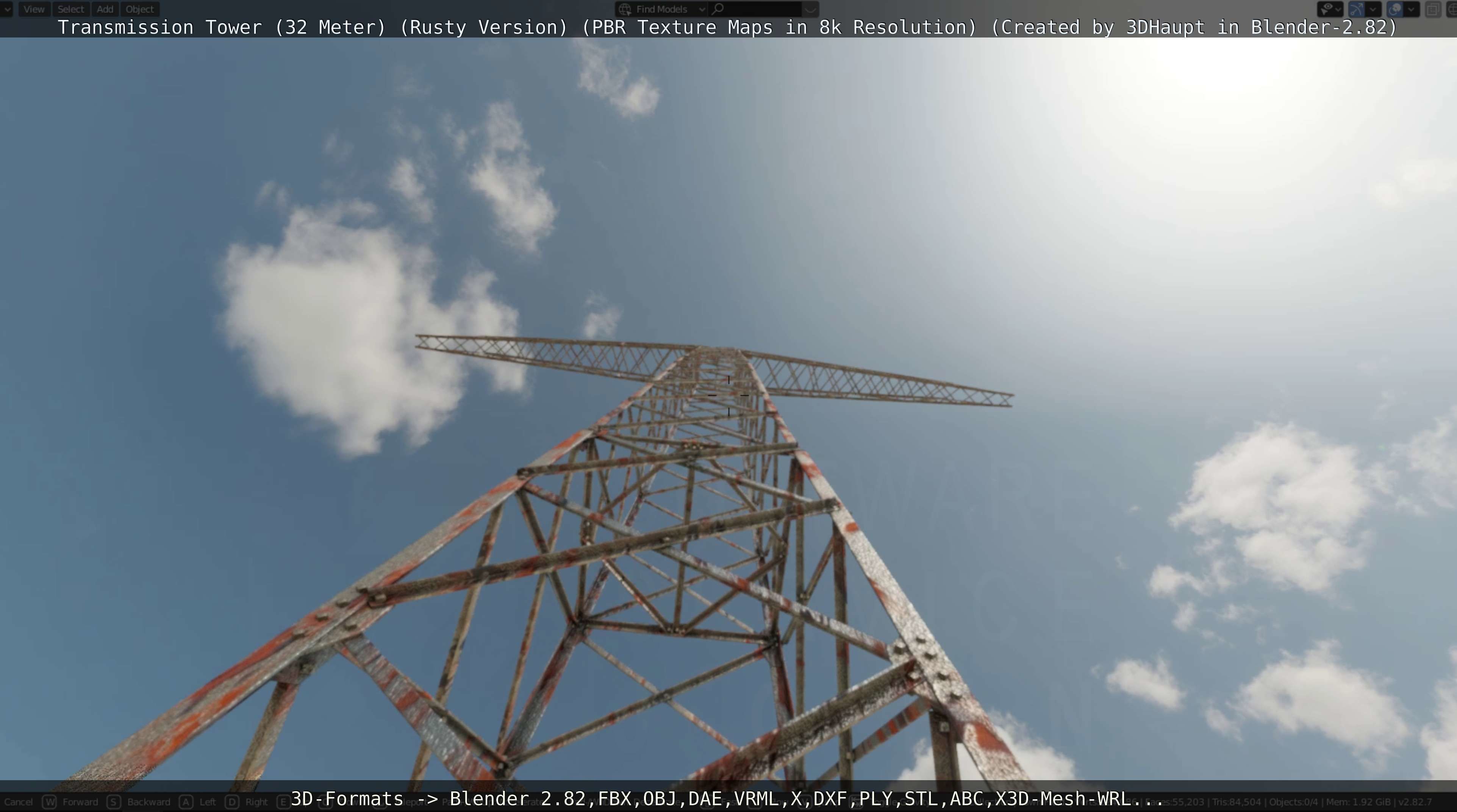 Transmission Tower 32 Meter Rusty Version Low-poly 3D model_84