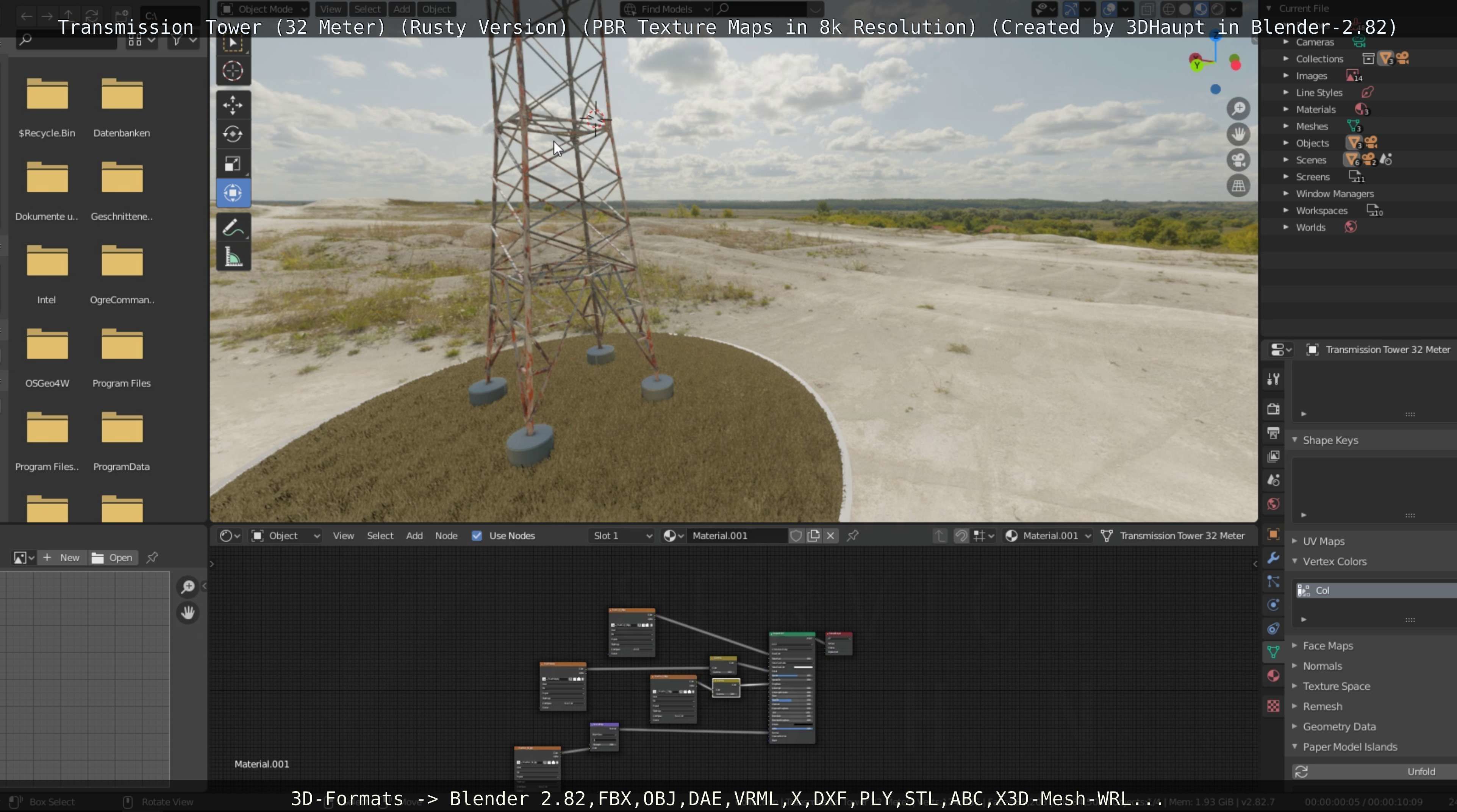 Transmission Tower 32 Meter Rusty Version Low-poly 3D model_110