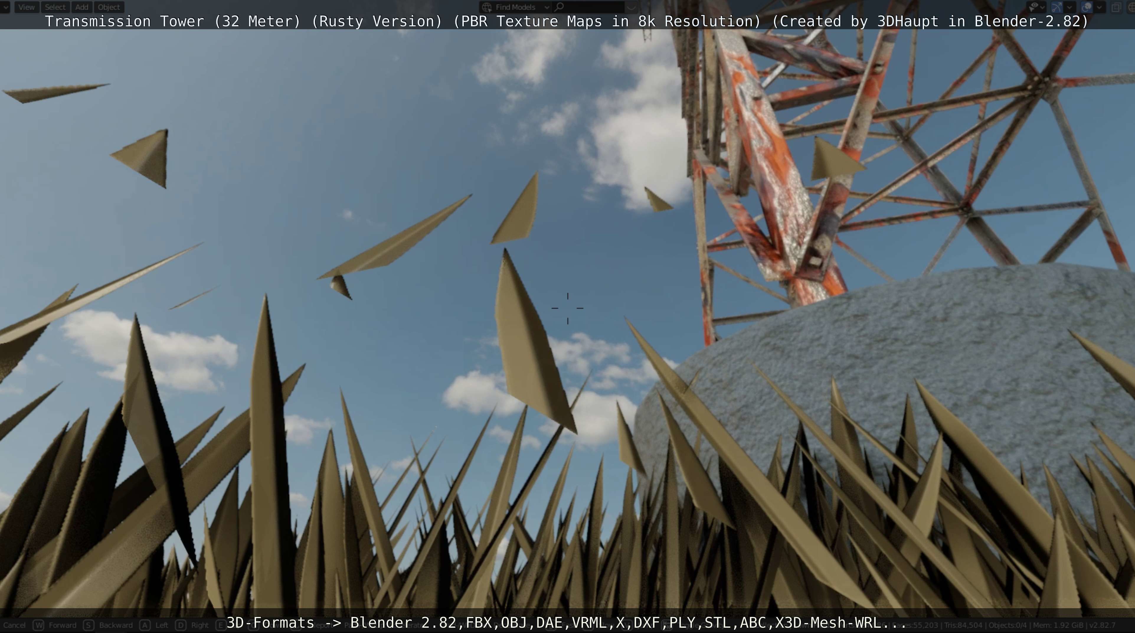 Transmission Tower 32 Meter Rusty Version Low-poly 3D model_78