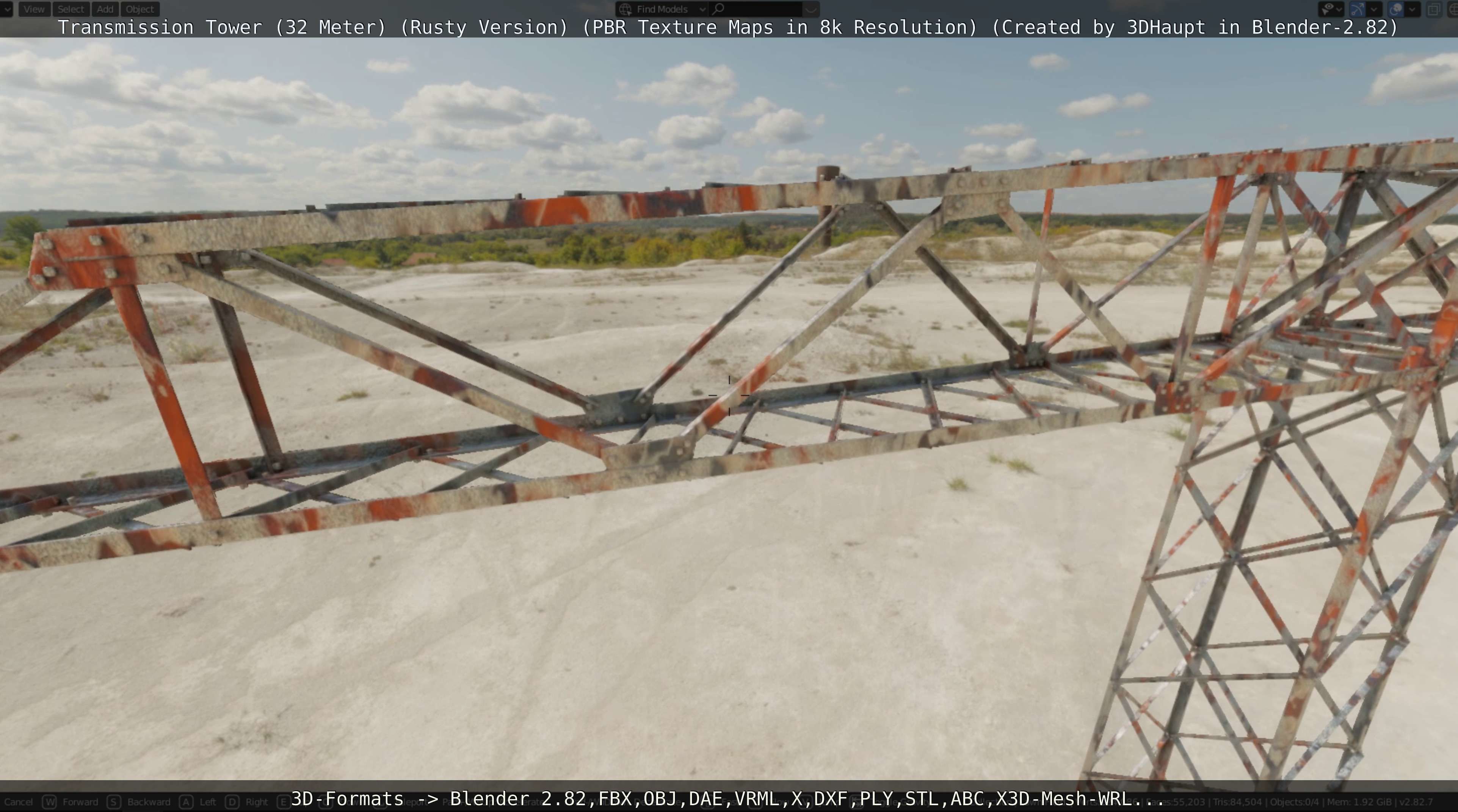 Transmission Tower 32 Meter Rusty Version Low-poly 3D model_62