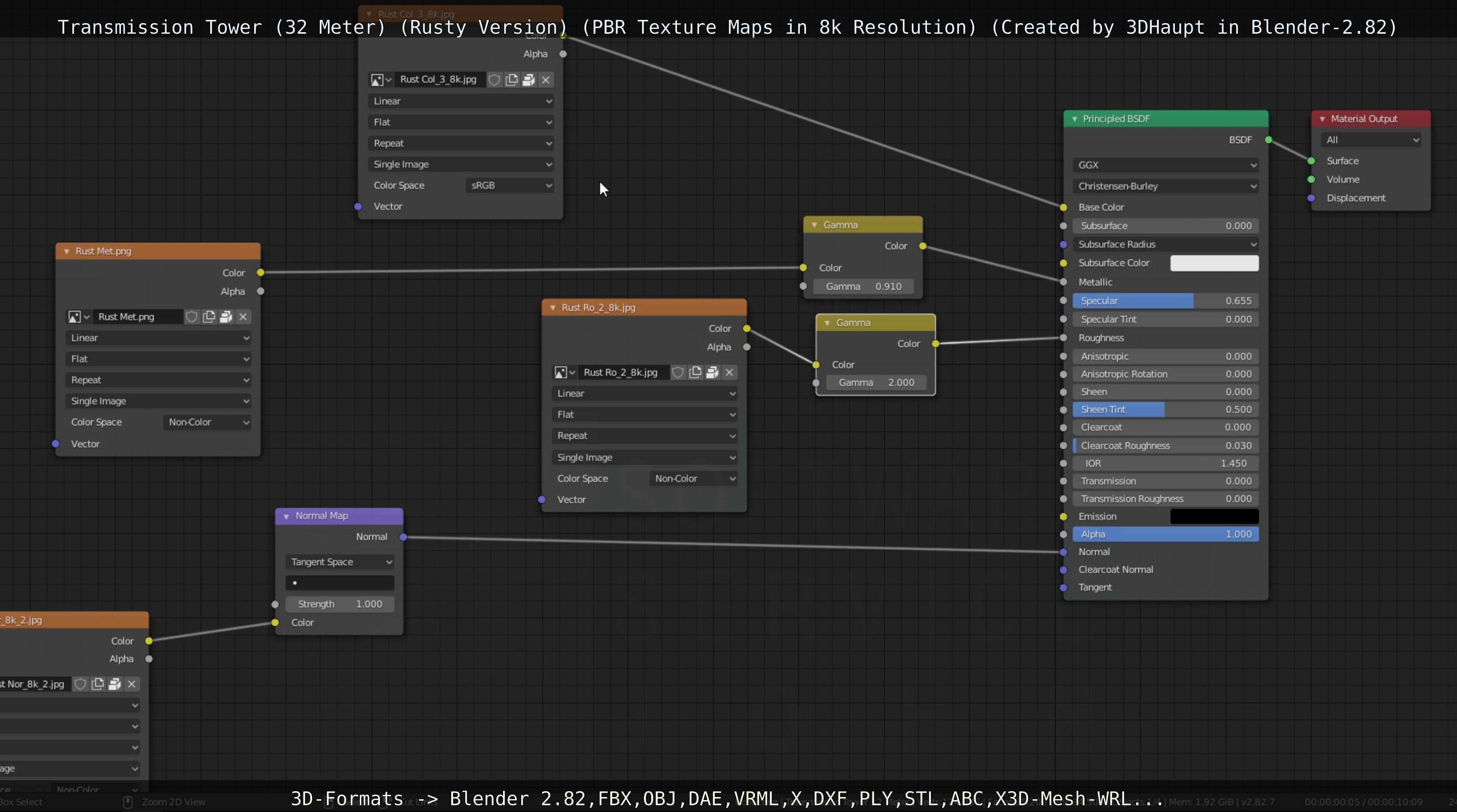Transmission Tower 32 Meter Rusty Version Low-poly 3D model_117