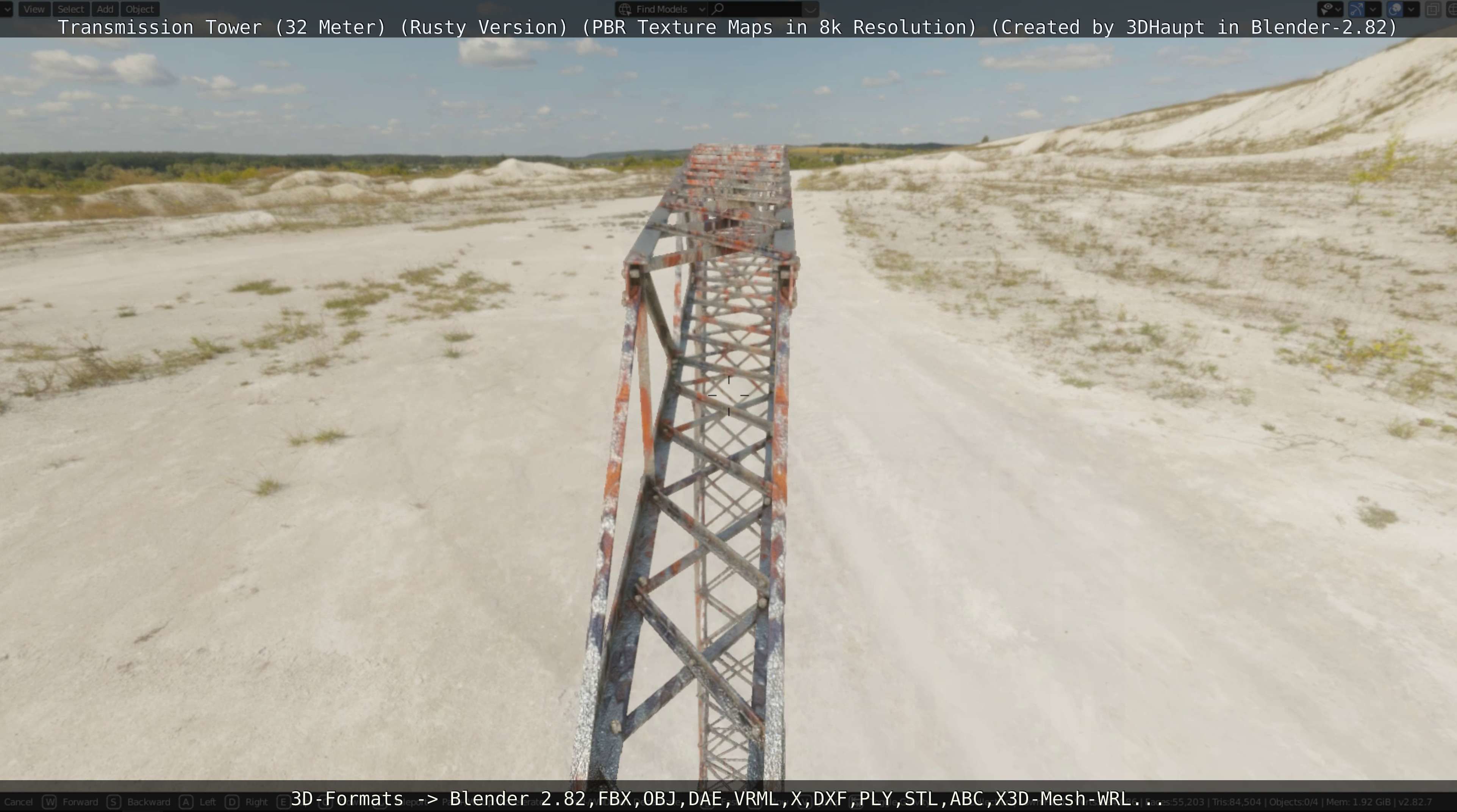 Transmission Tower 32 Meter Rusty Version Low-poly 3D model_7