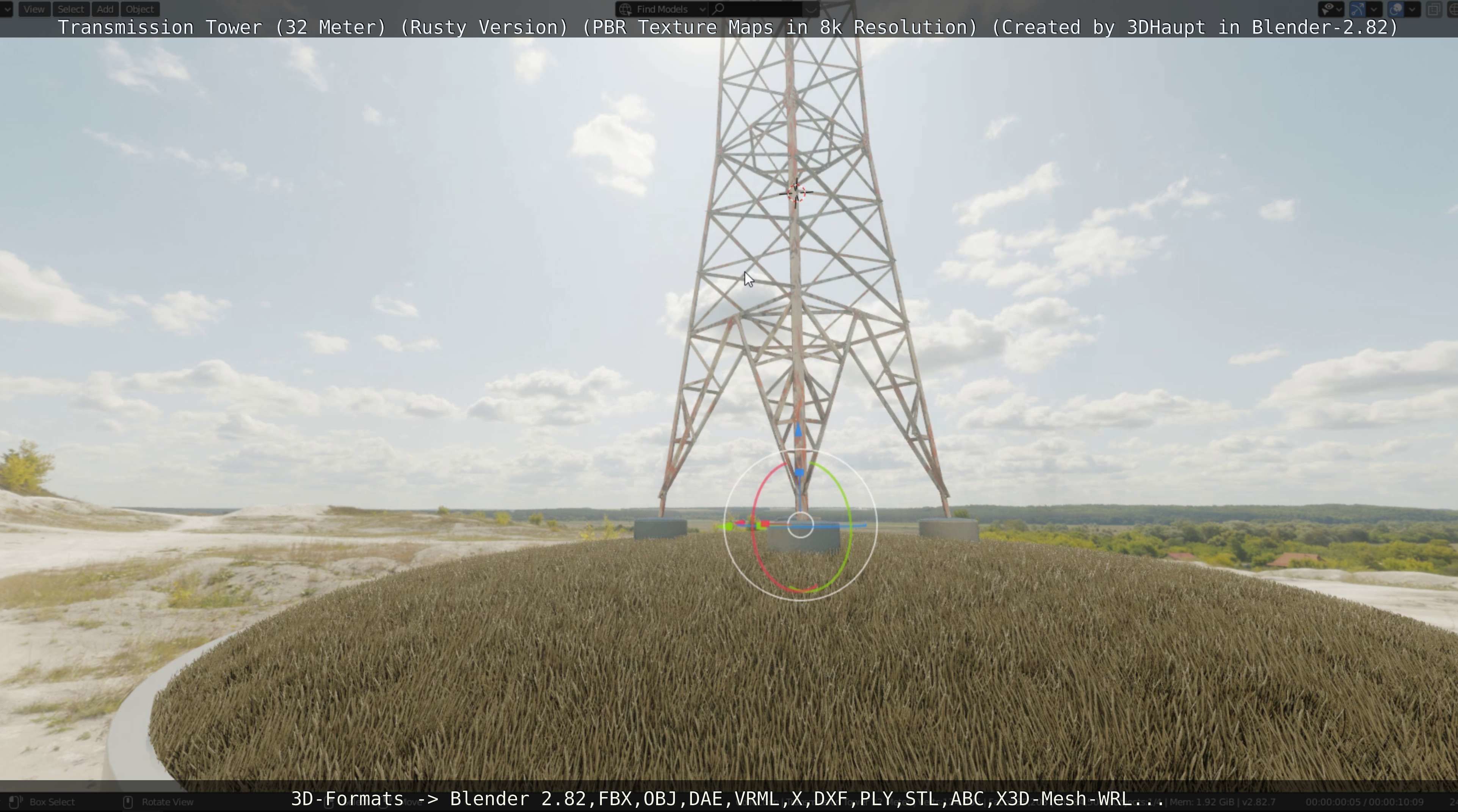 Transmission Tower 32 Meter Rusty Version Low-poly 3D model_132