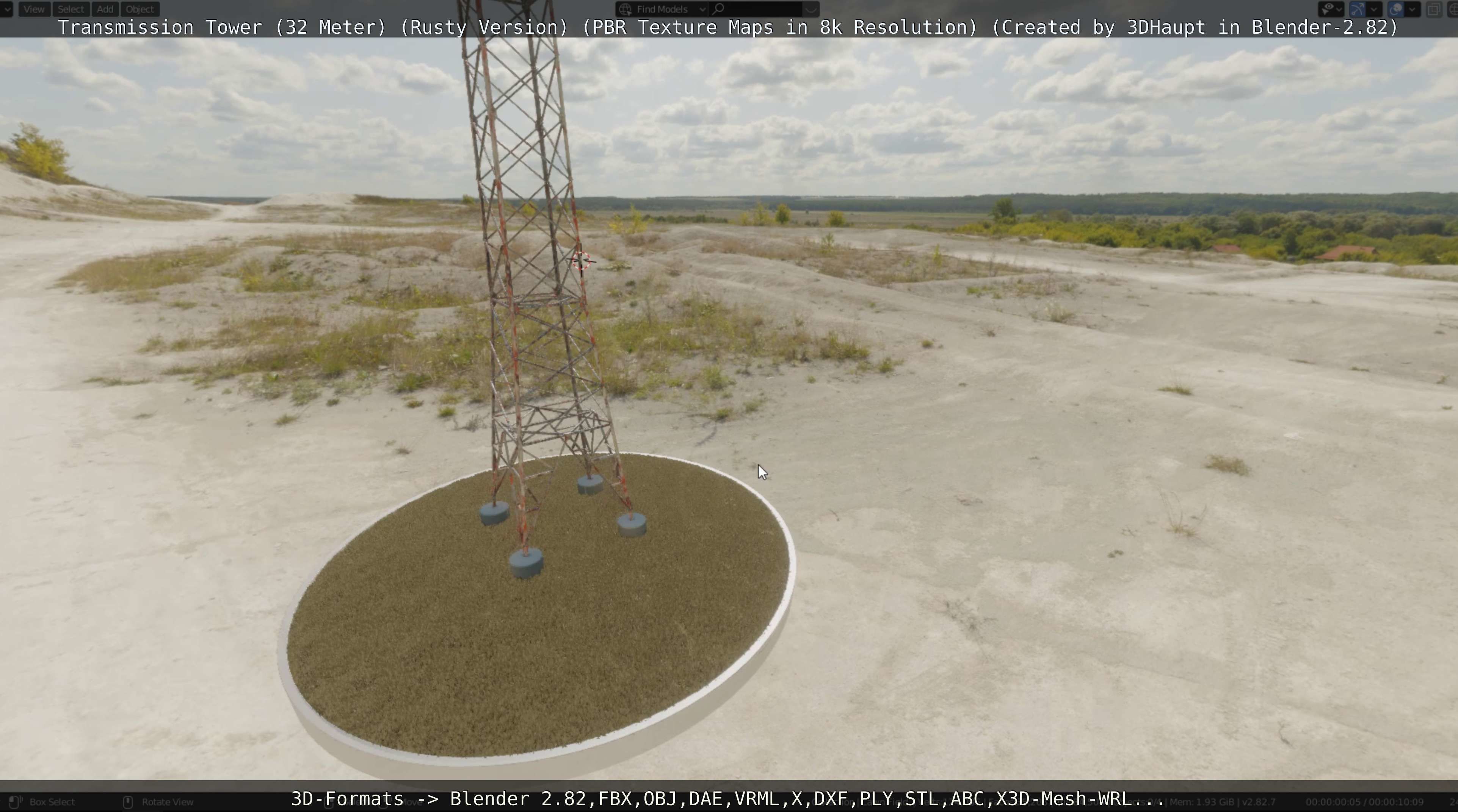 Transmission Tower 32 Meter Rusty Version Low-poly 3D model_101