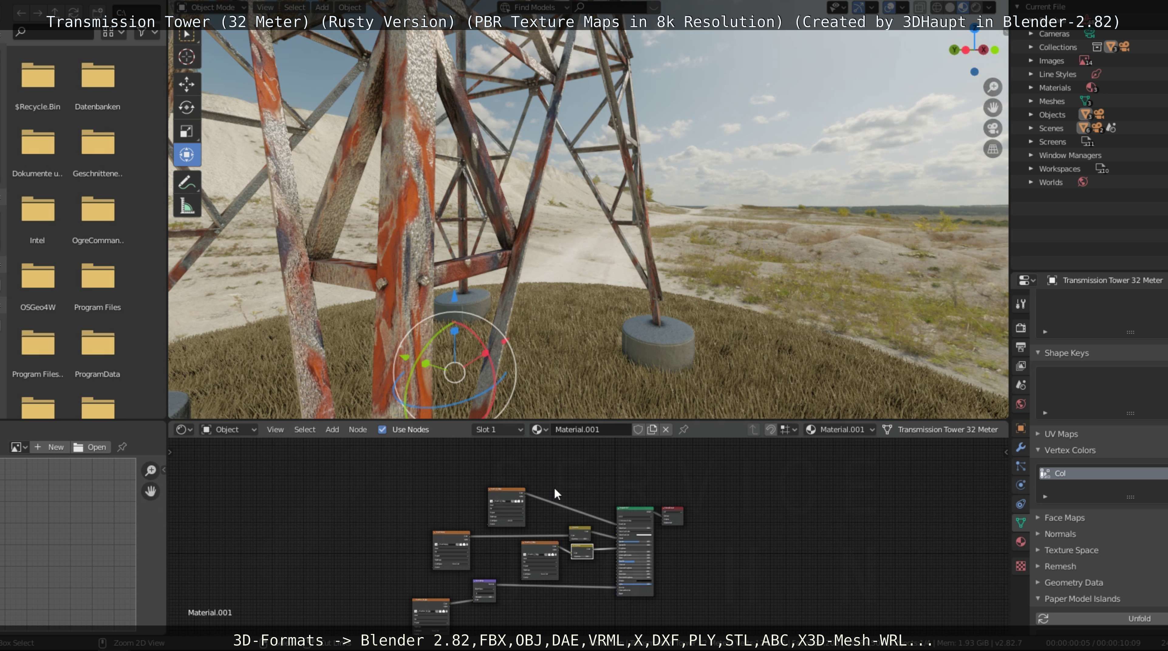 Transmission Tower 32 Meter Rusty Version Low-poly 3D model_28