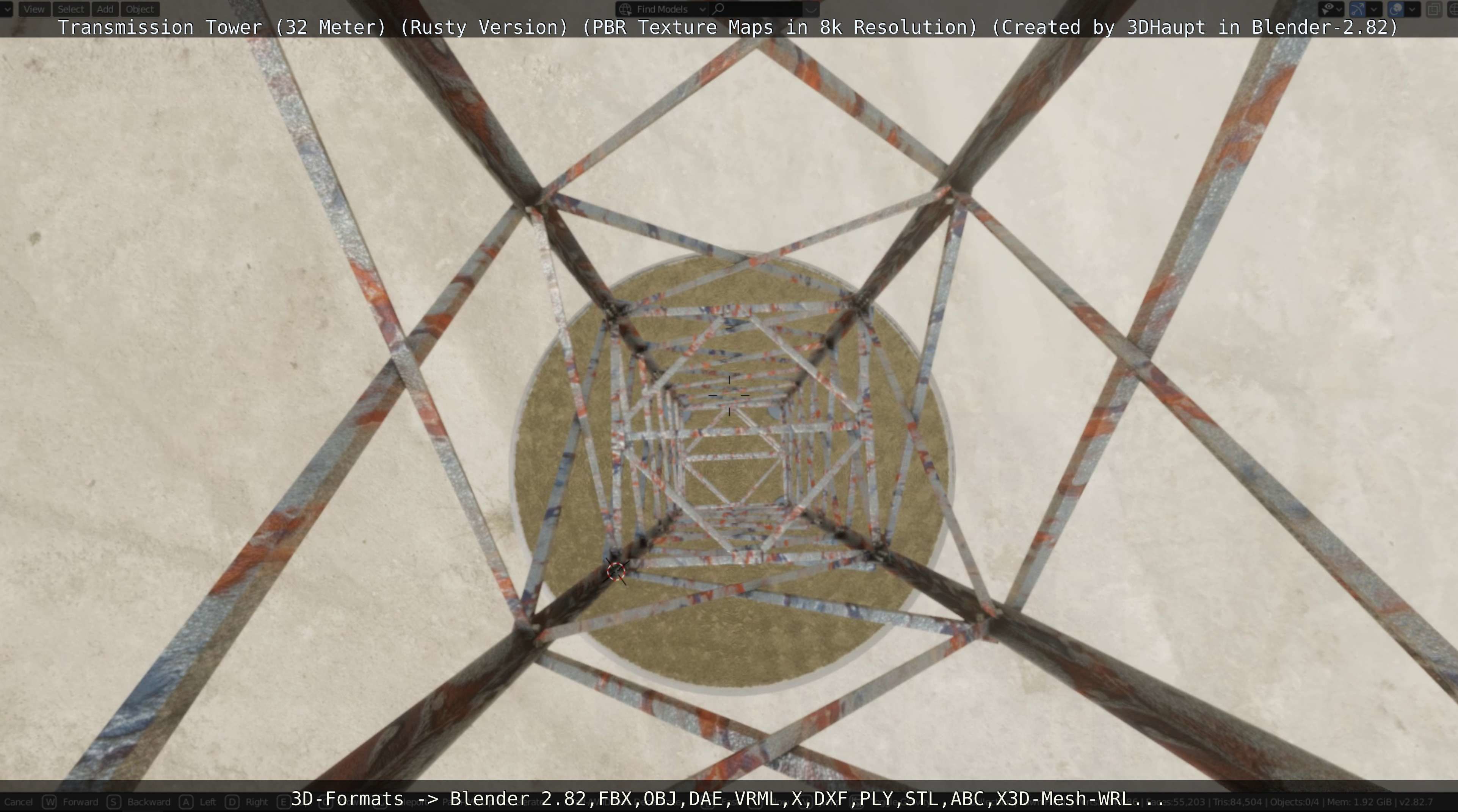 Transmission Tower 32 Meter Rusty Version Low-poly 3D model_48