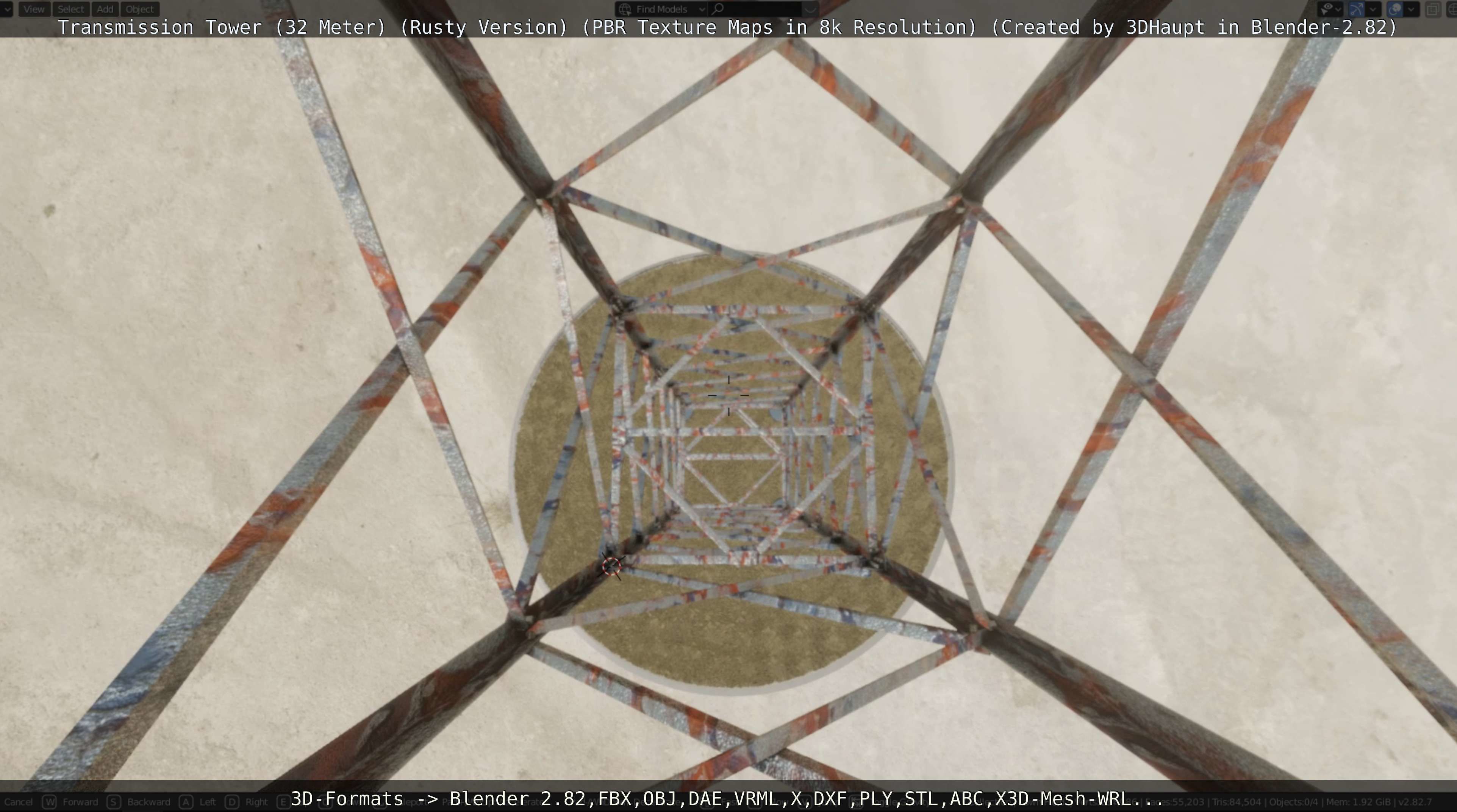 Transmission Tower 32 Meter Rusty Version Low-poly 3D model_47