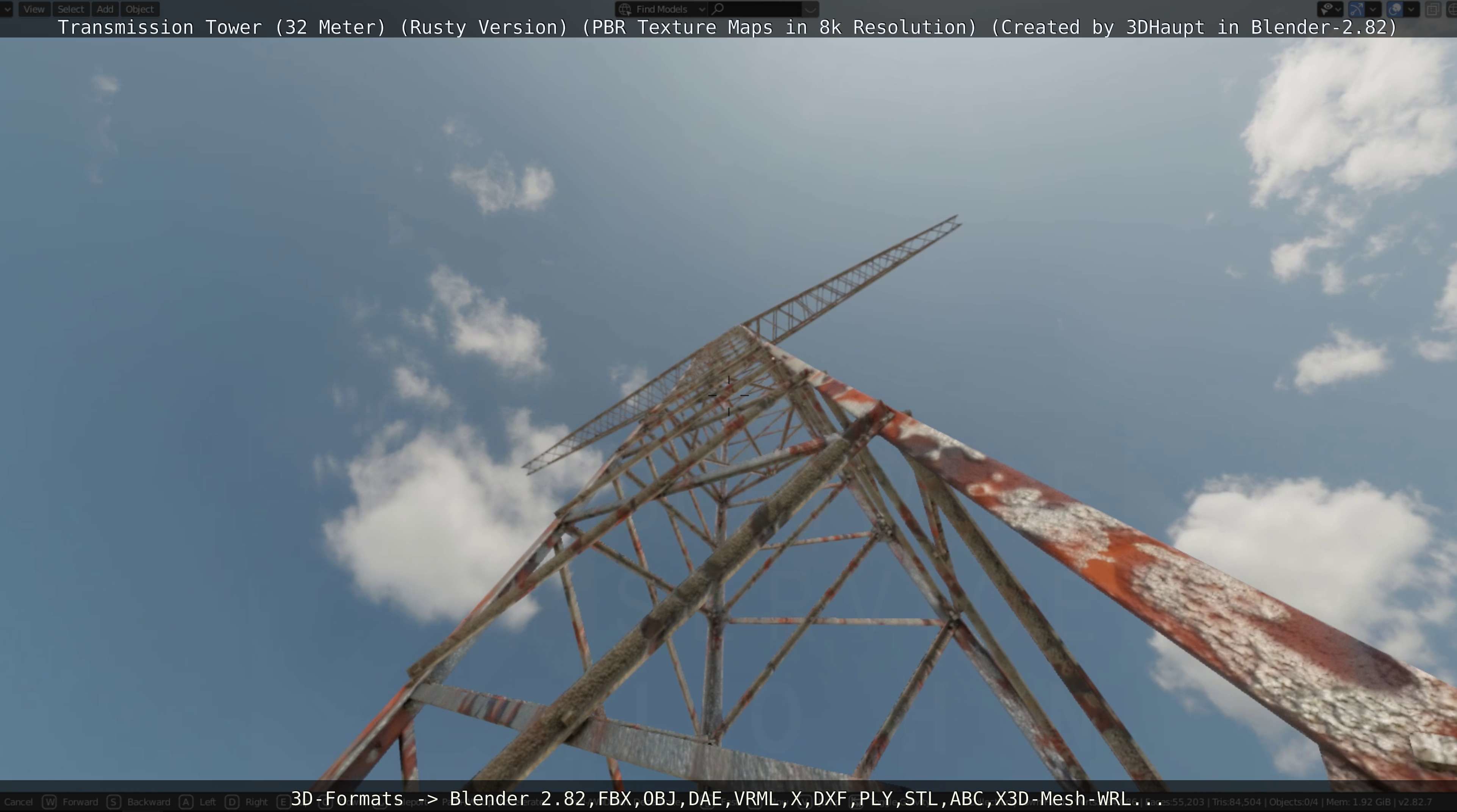 Transmission Tower 32 Meter Rusty Version Low-poly 3D model_25