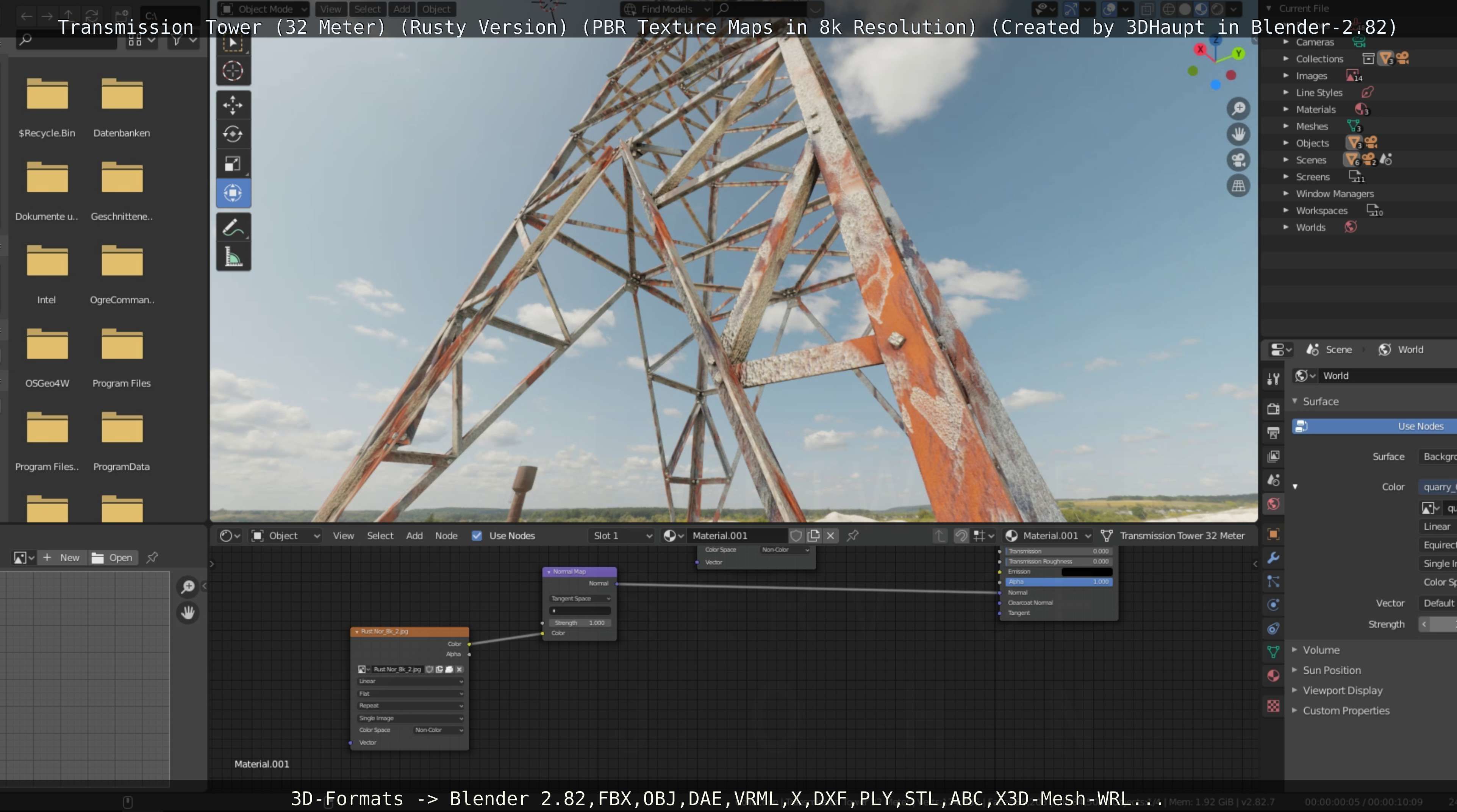 Transmission Tower 32 Meter Rusty Version Low-poly 3D model_127