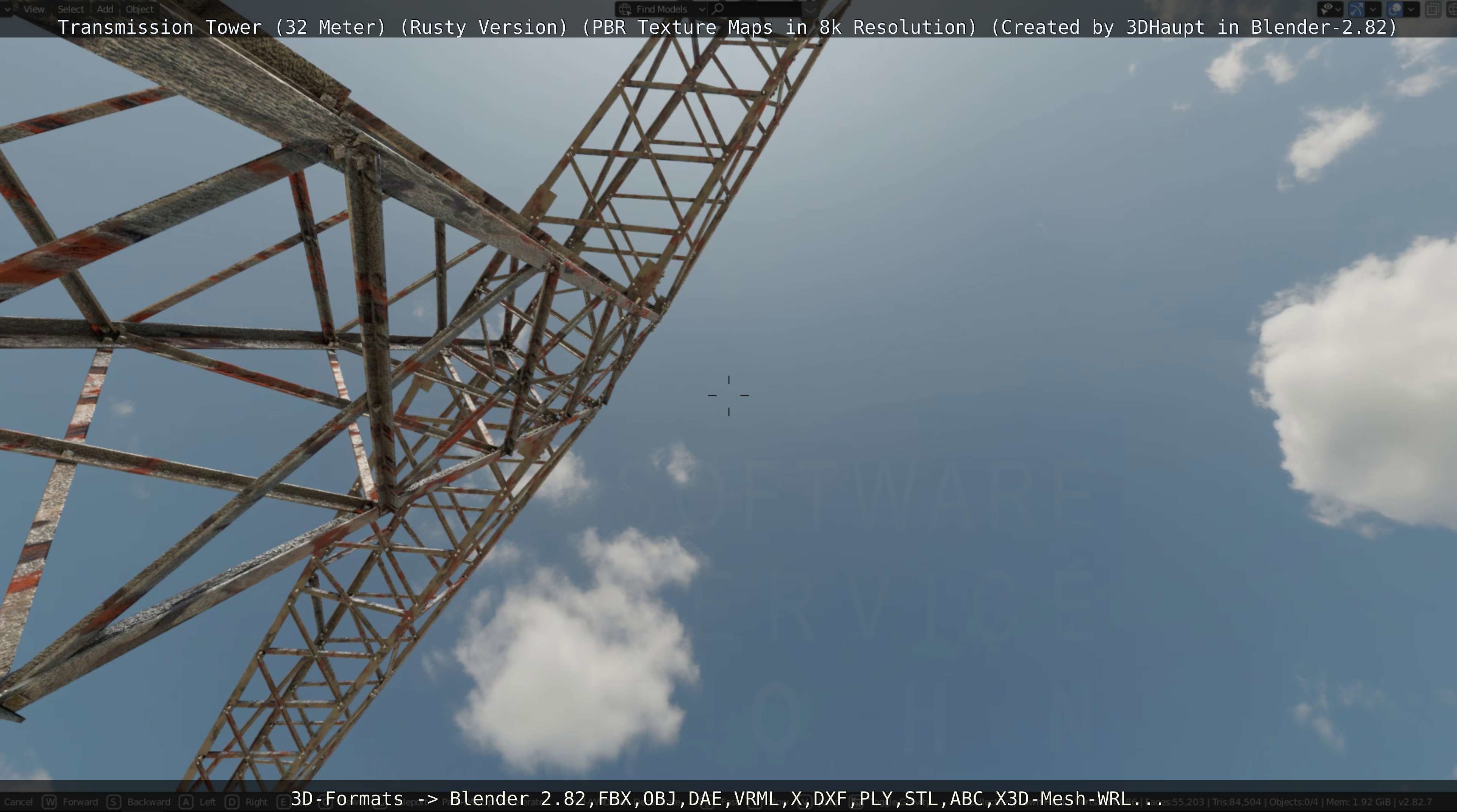 Transmission Tower 32 Meter Rusty Version Low-poly 3D model_91