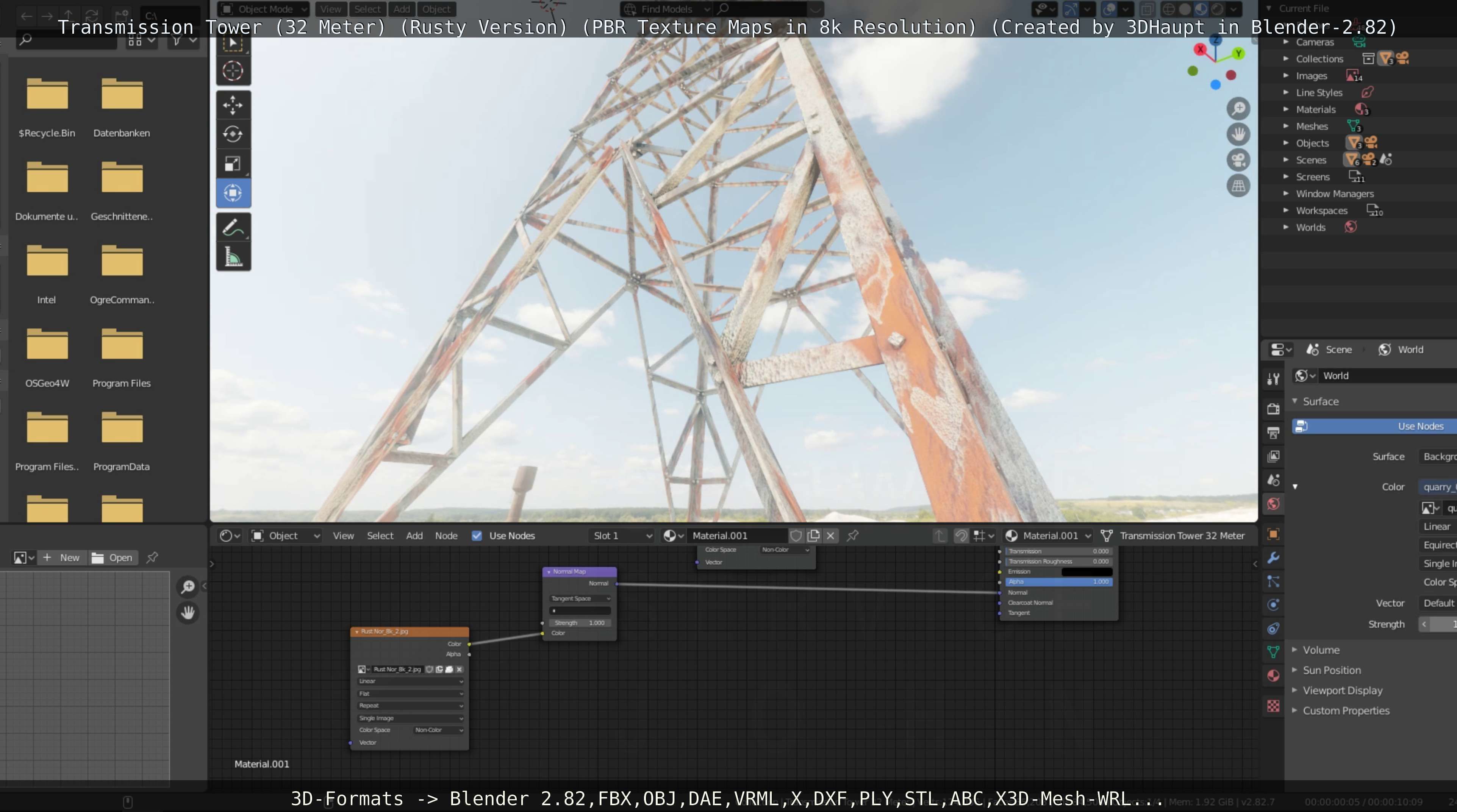 Transmission Tower 32 Meter Rusty Version Low-poly 3D model_125