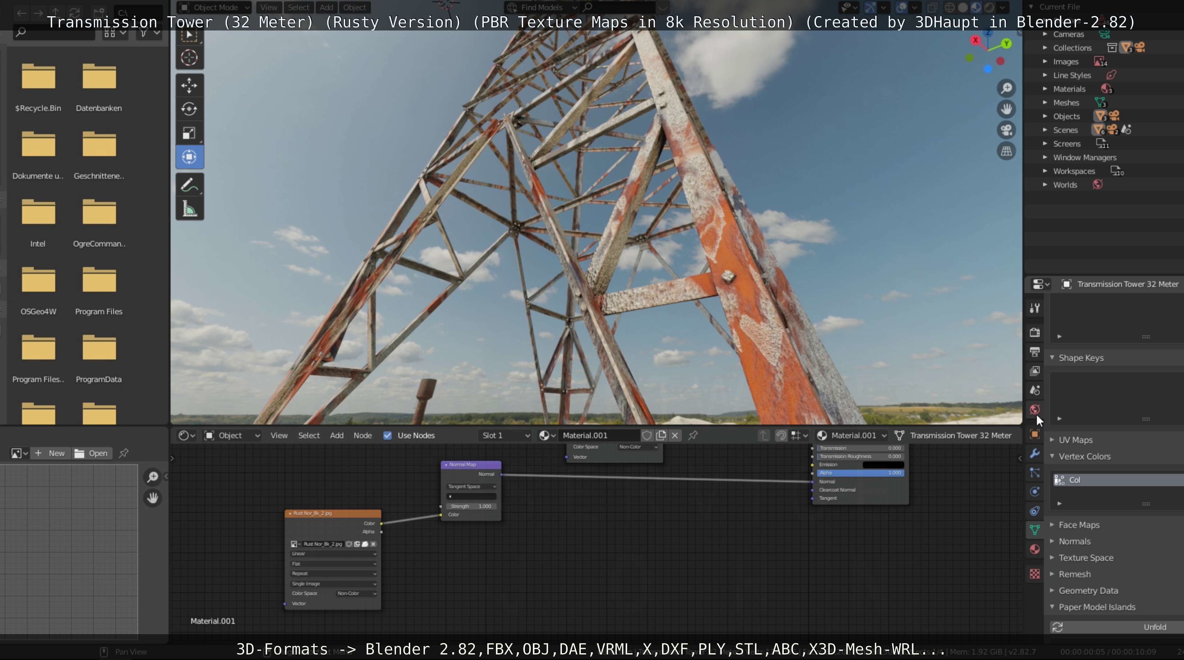 Transmission Tower 32 Meter Rusty Version Low-poly 3D model_30