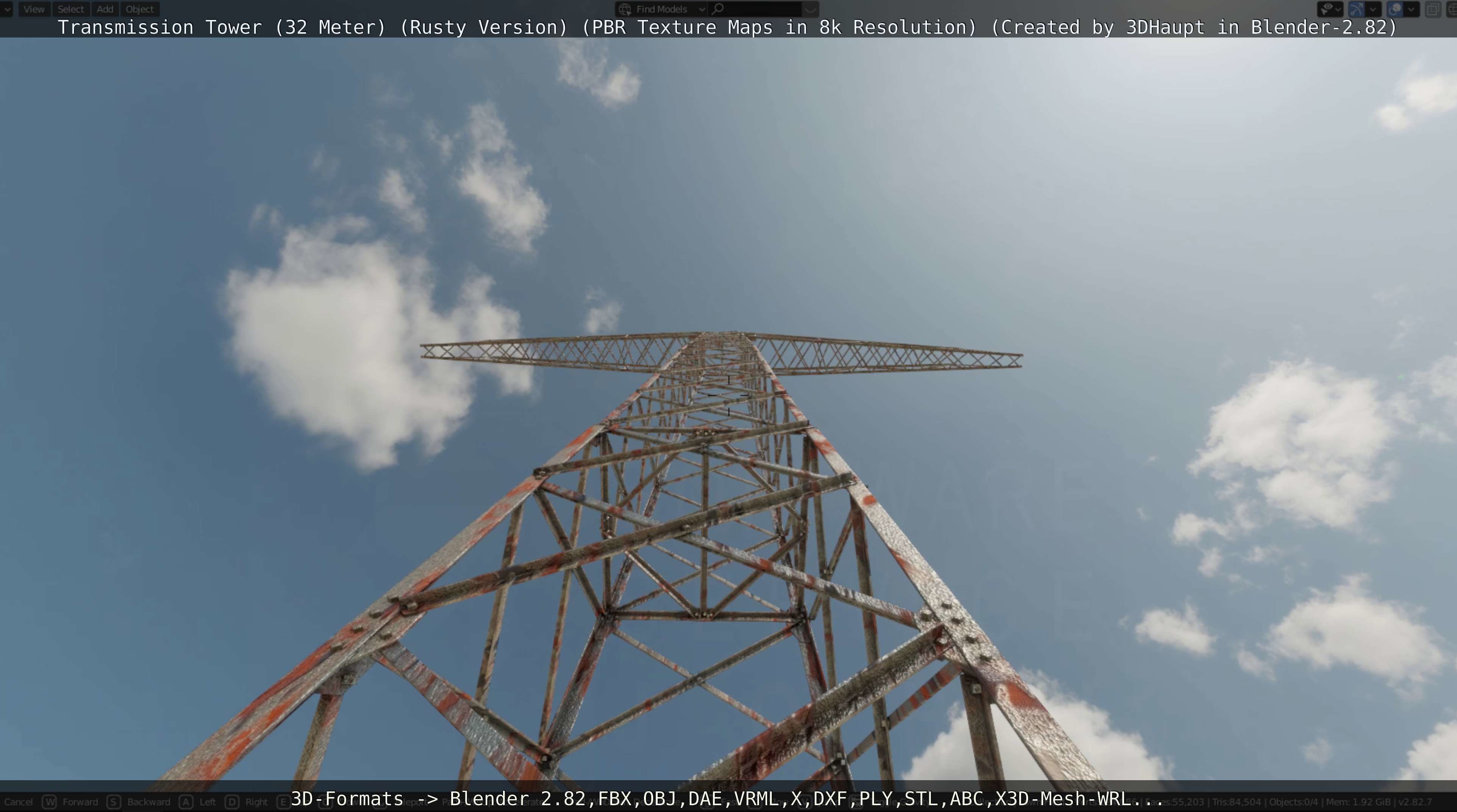 Transmission Tower 32 Meter Rusty Version Low-poly 3D model_83
