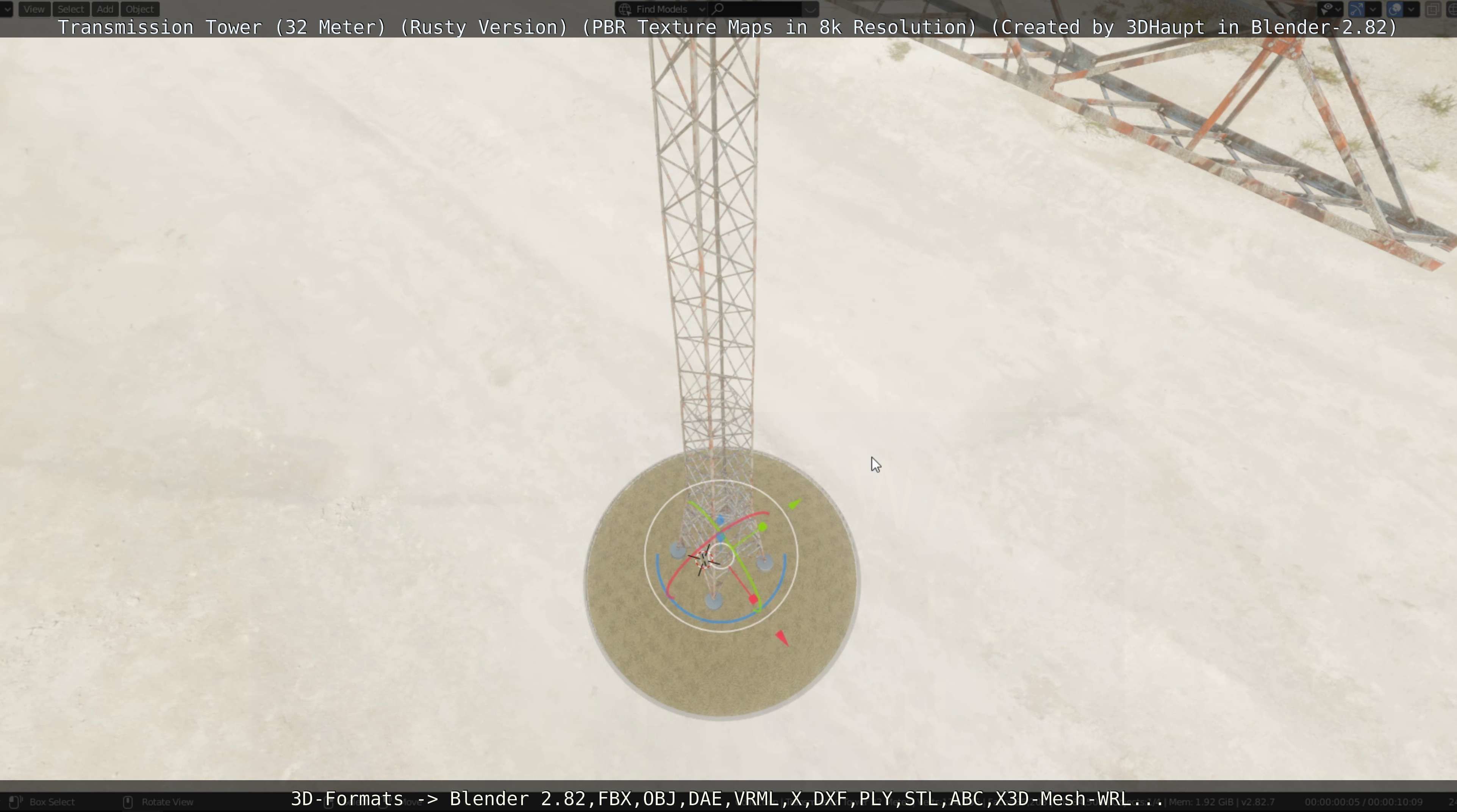 Transmission Tower 32 Meter Rusty Version Low-poly 3D model_136