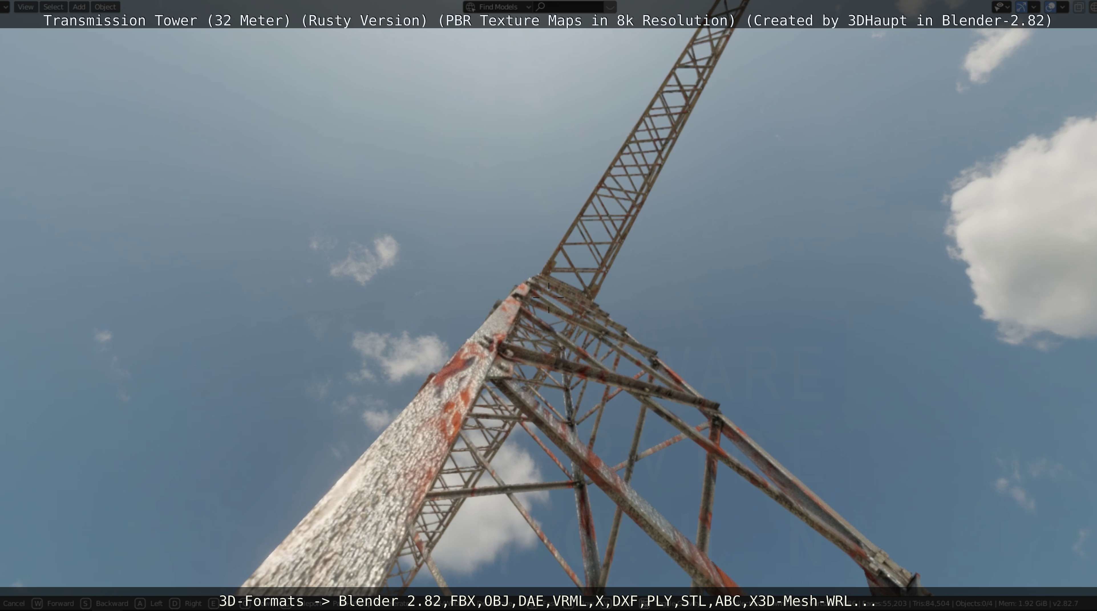 Transmission Tower 32 Meter Rusty Version Low-poly 3D model_89