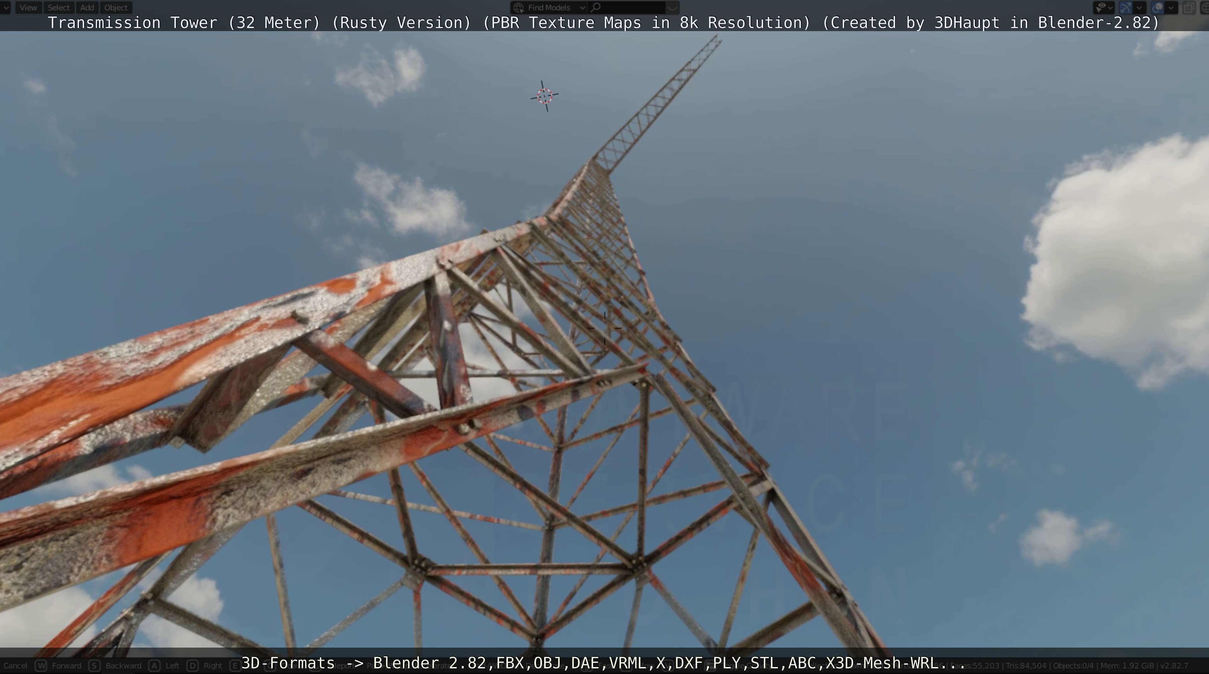 Transmission Tower 32 Meter Rusty Version Low-poly 3D model_75
