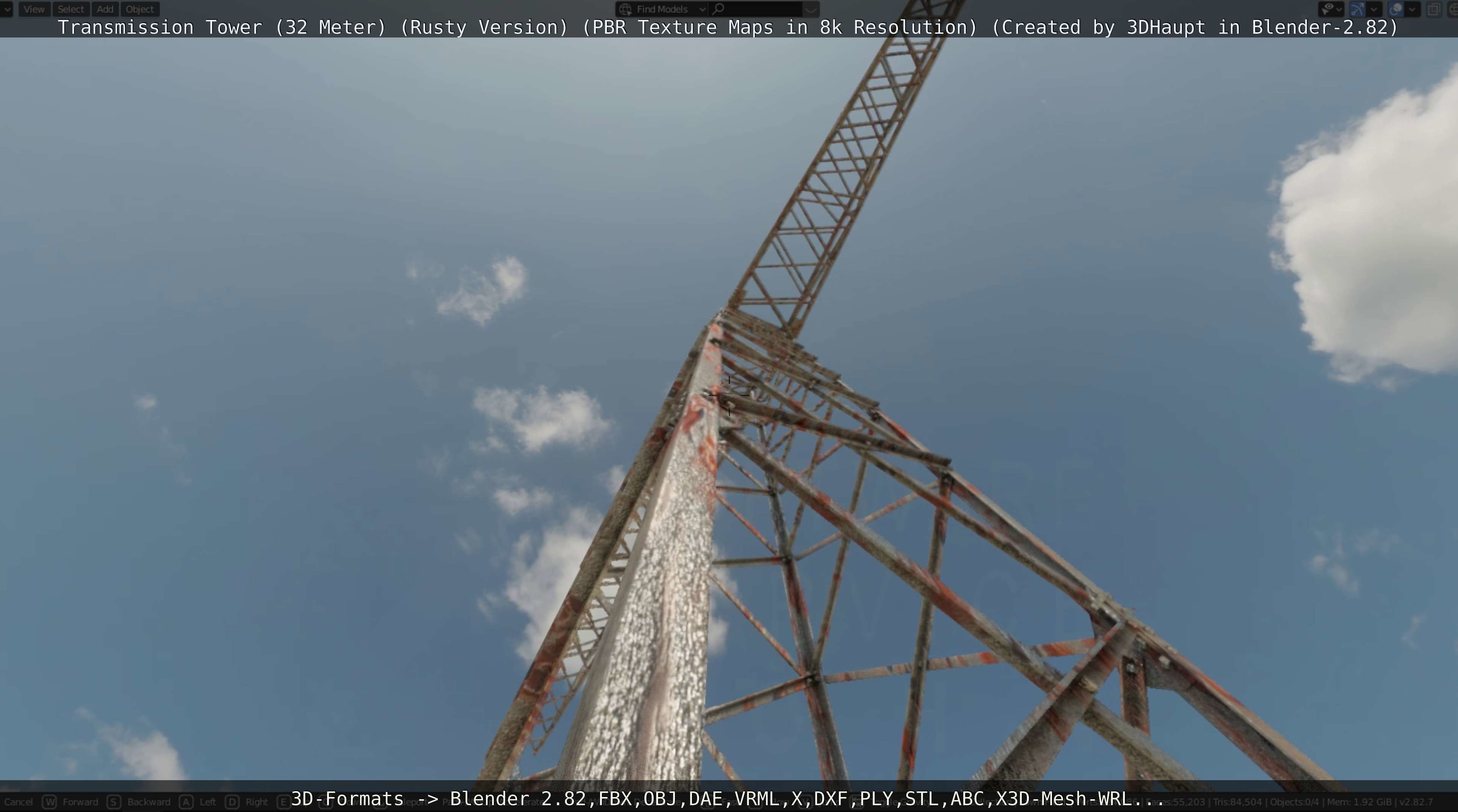 Transmission Tower 32 Meter Rusty Version Low-poly 3D model_88
