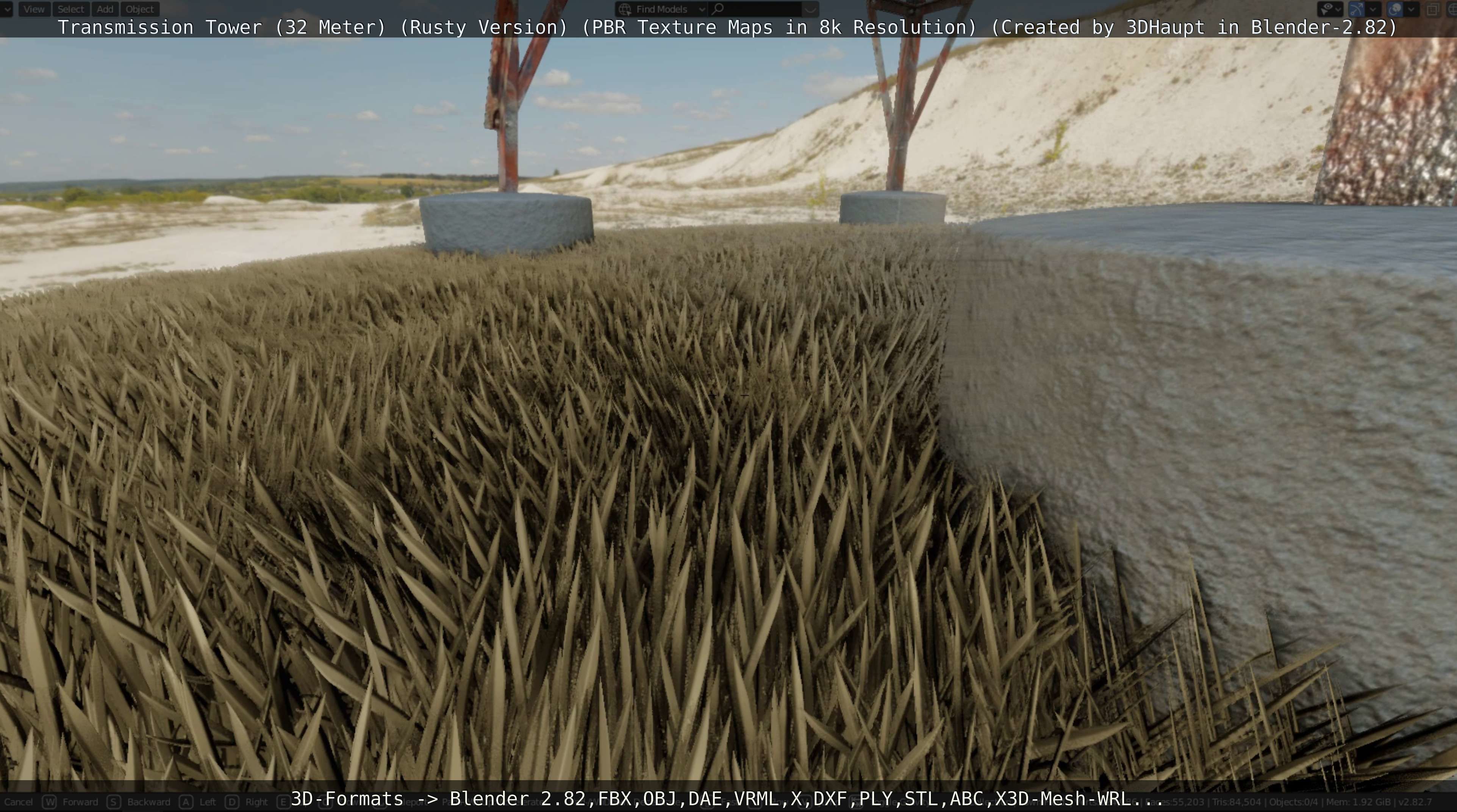 Transmission Tower 32 Meter Rusty Version Low-poly 3D model_79