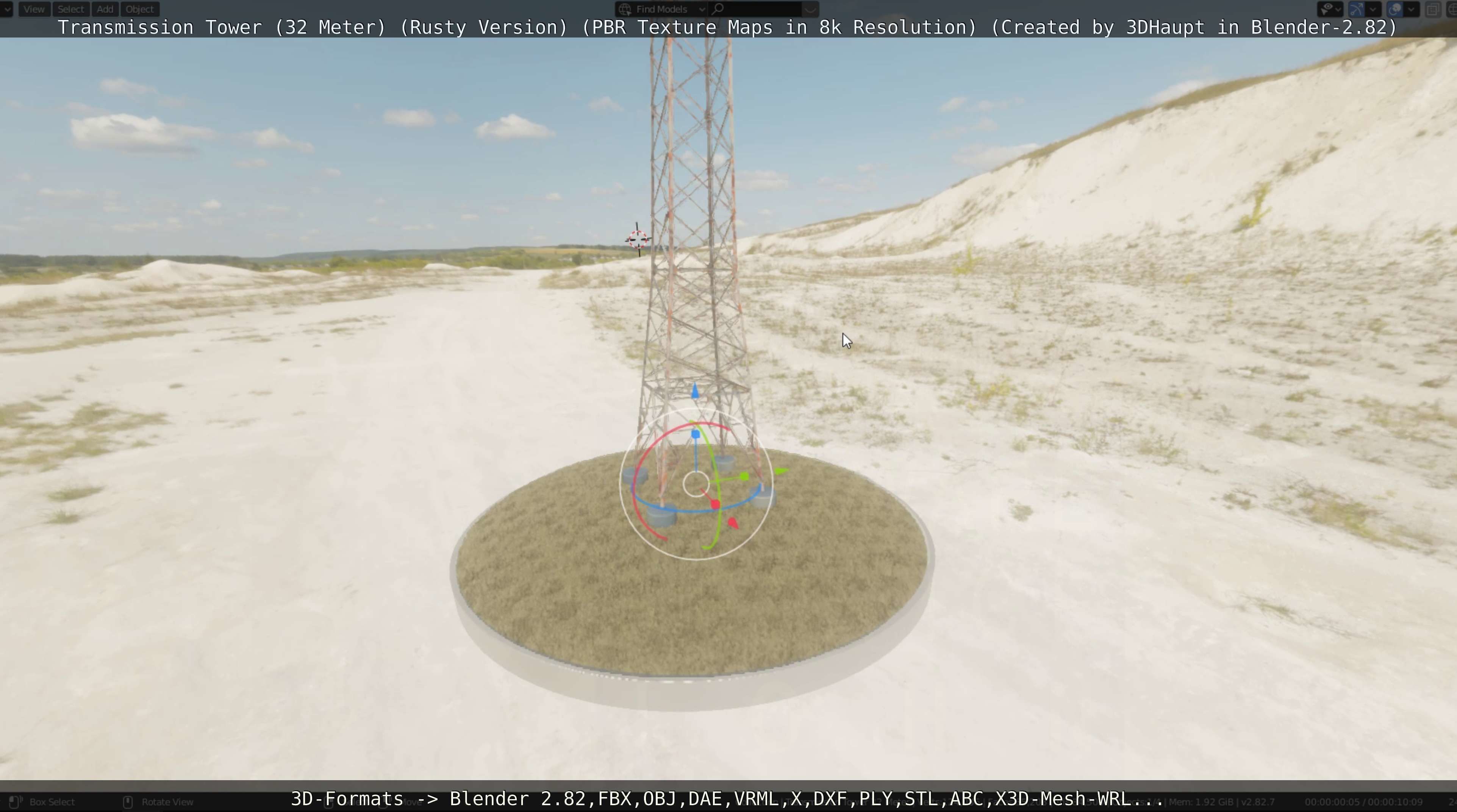 Transmission Tower 32 Meter Rusty Version Low-poly 3D model_137