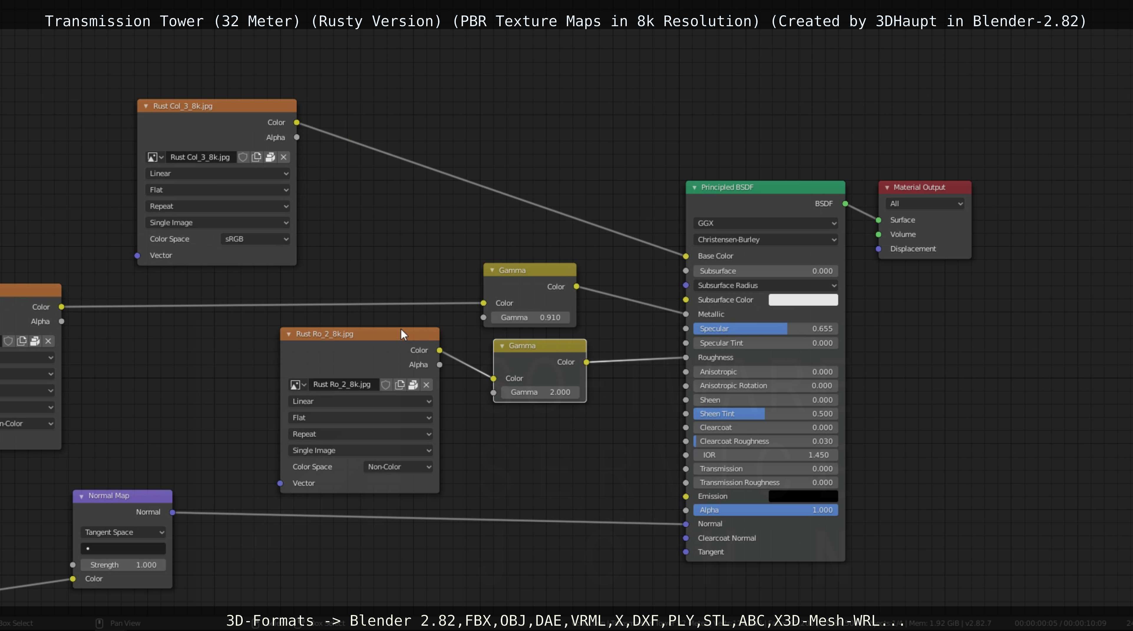 Transmission Tower 32 Meter Rusty Version Low-poly 3D model_115