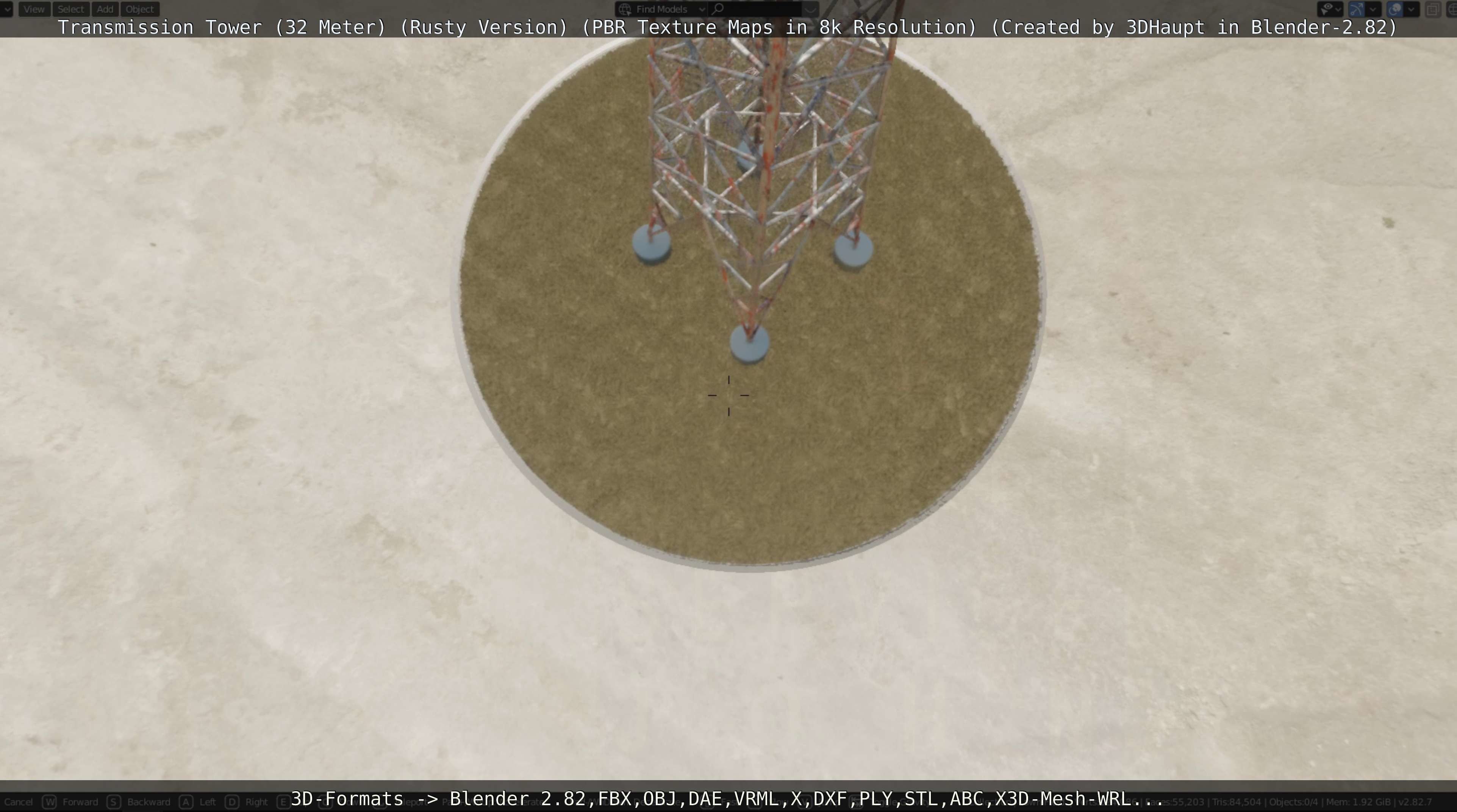 Transmission Tower 32 Meter Rusty Version Low-poly 3D model_71