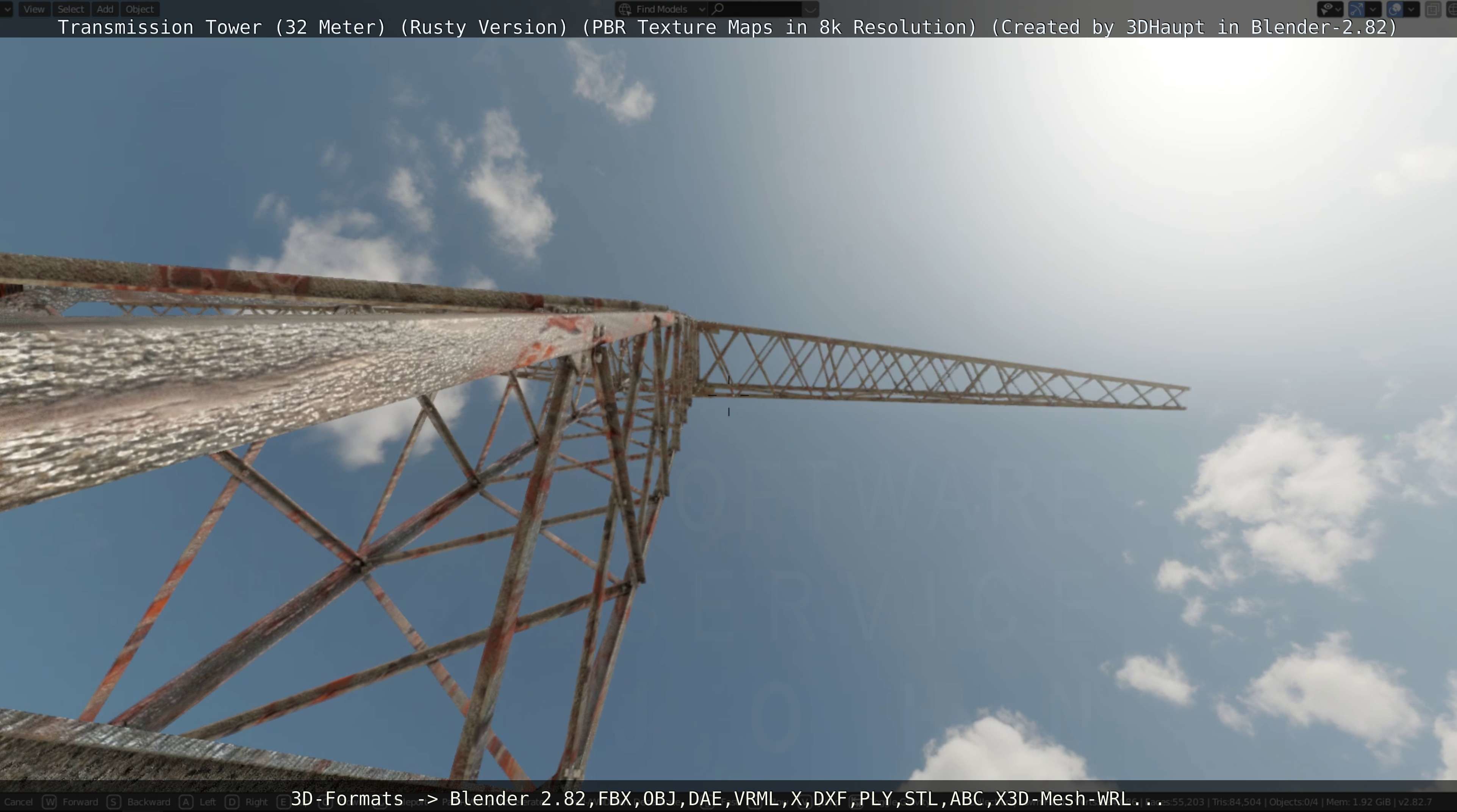 Transmission Tower 32 Meter Rusty Version Low-poly 3D model_85
