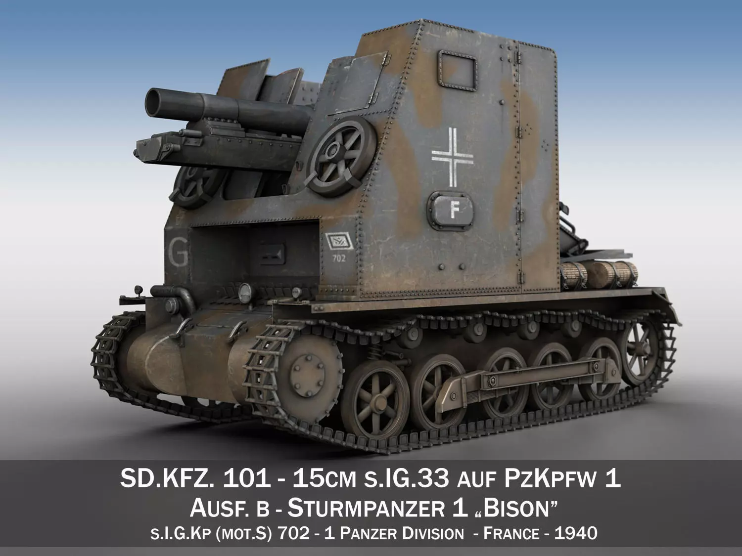 Sturmpanzer1 - Bison - 1 PzDiv 3D model_0