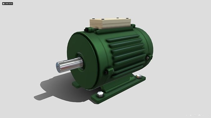 Machine - Single Phase Motor Low-poly 3D model