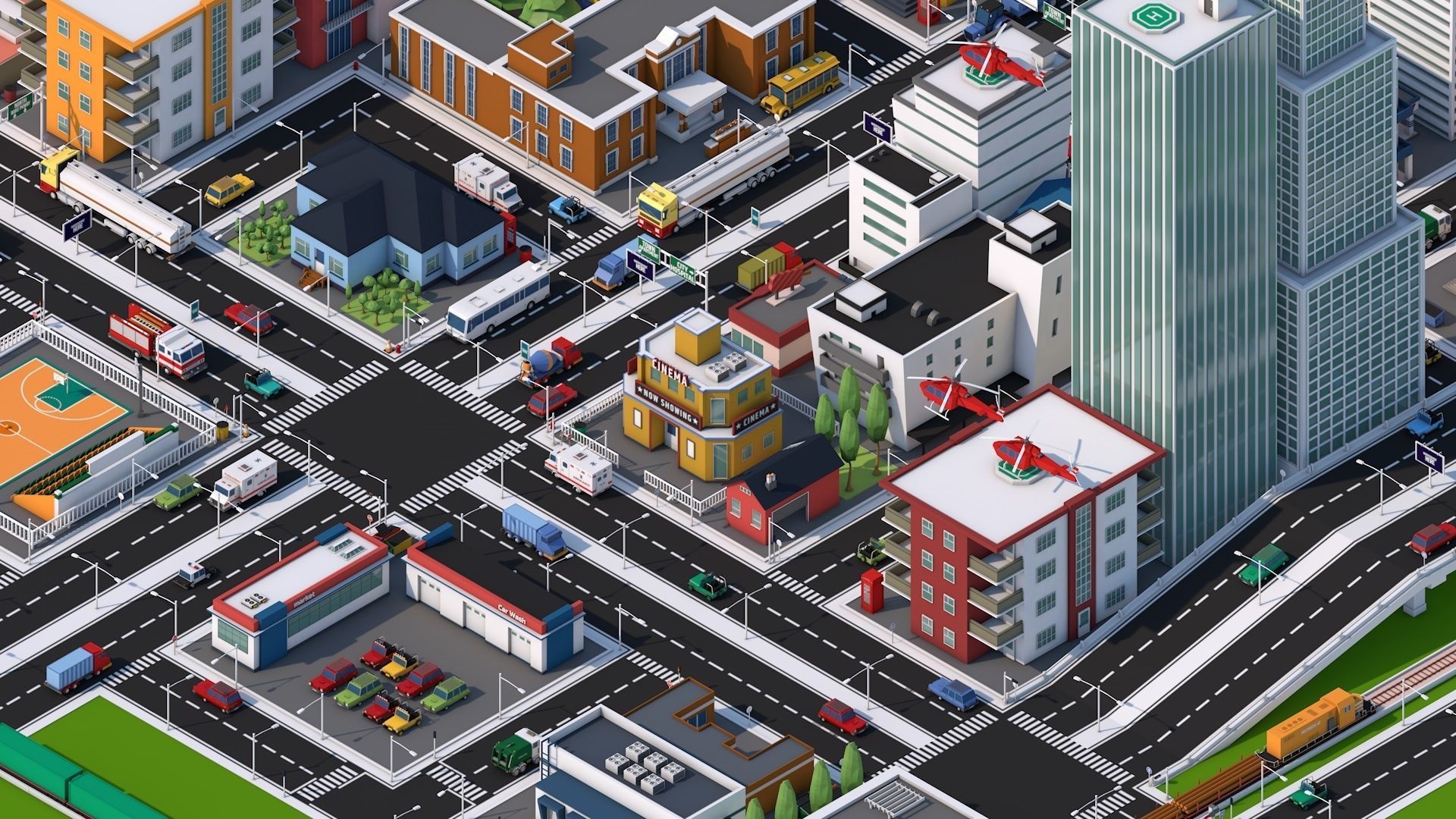 Low Poly City Pack 3 Low-poly 3D model_1