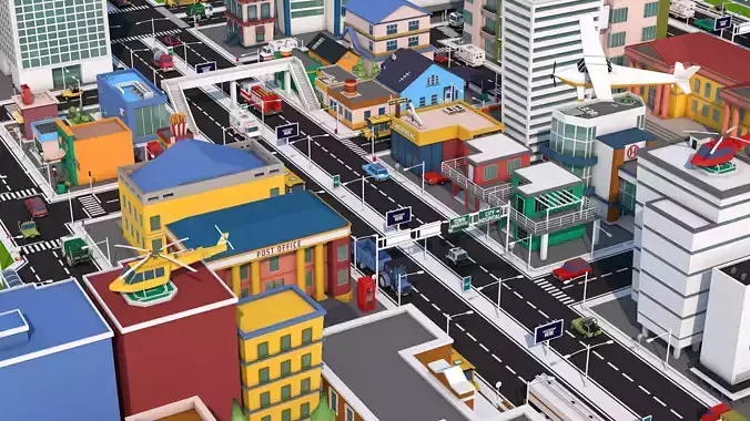 Low Poly City Pack 3 Low-poly 3D model
