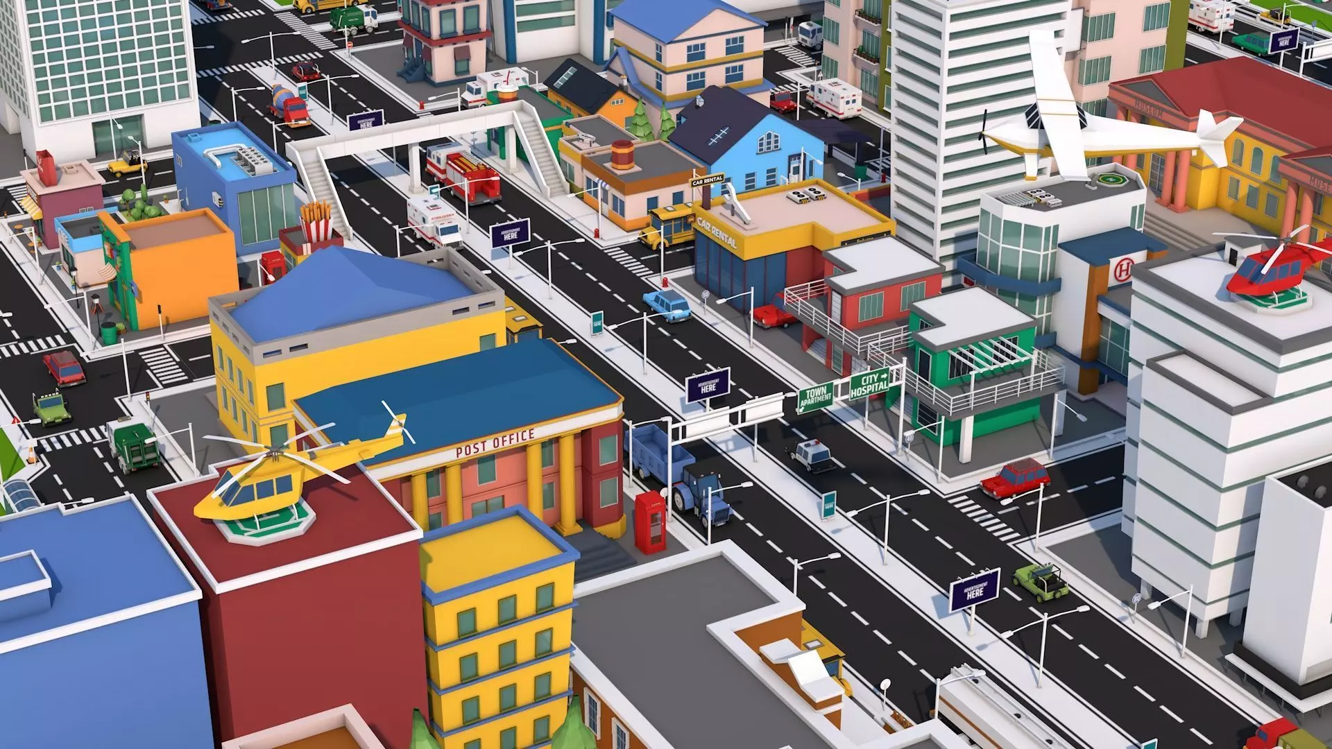 Low Poly City Pack 3 Low-poly 3D model_0