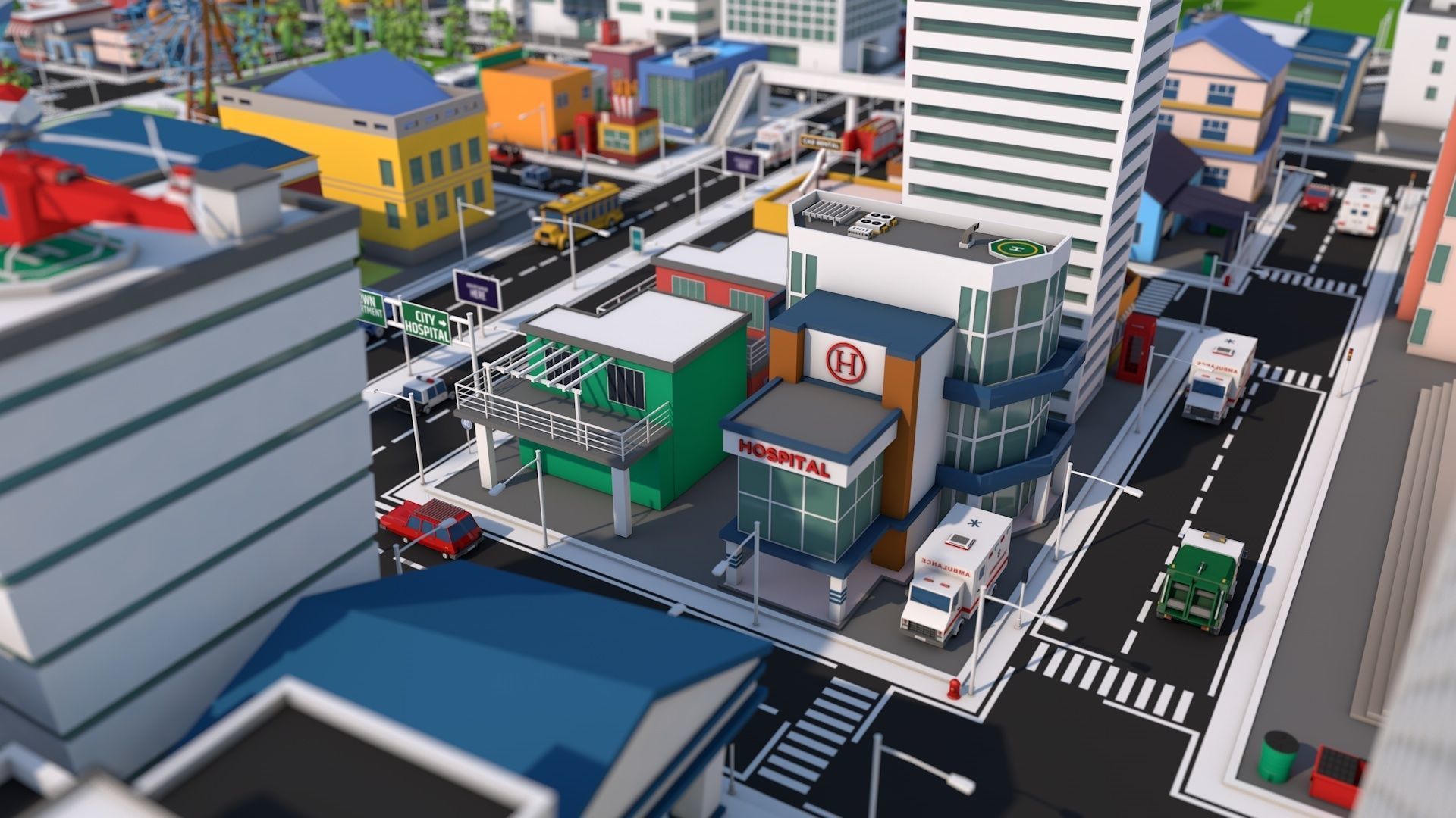 Low Poly City Pack 3 Low-poly 3D model_18