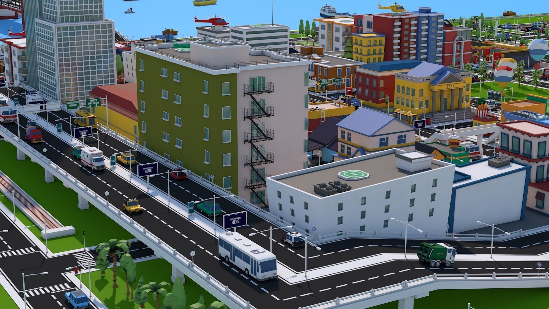 Low Poly City Pack 3 Low-poly 3D model_28