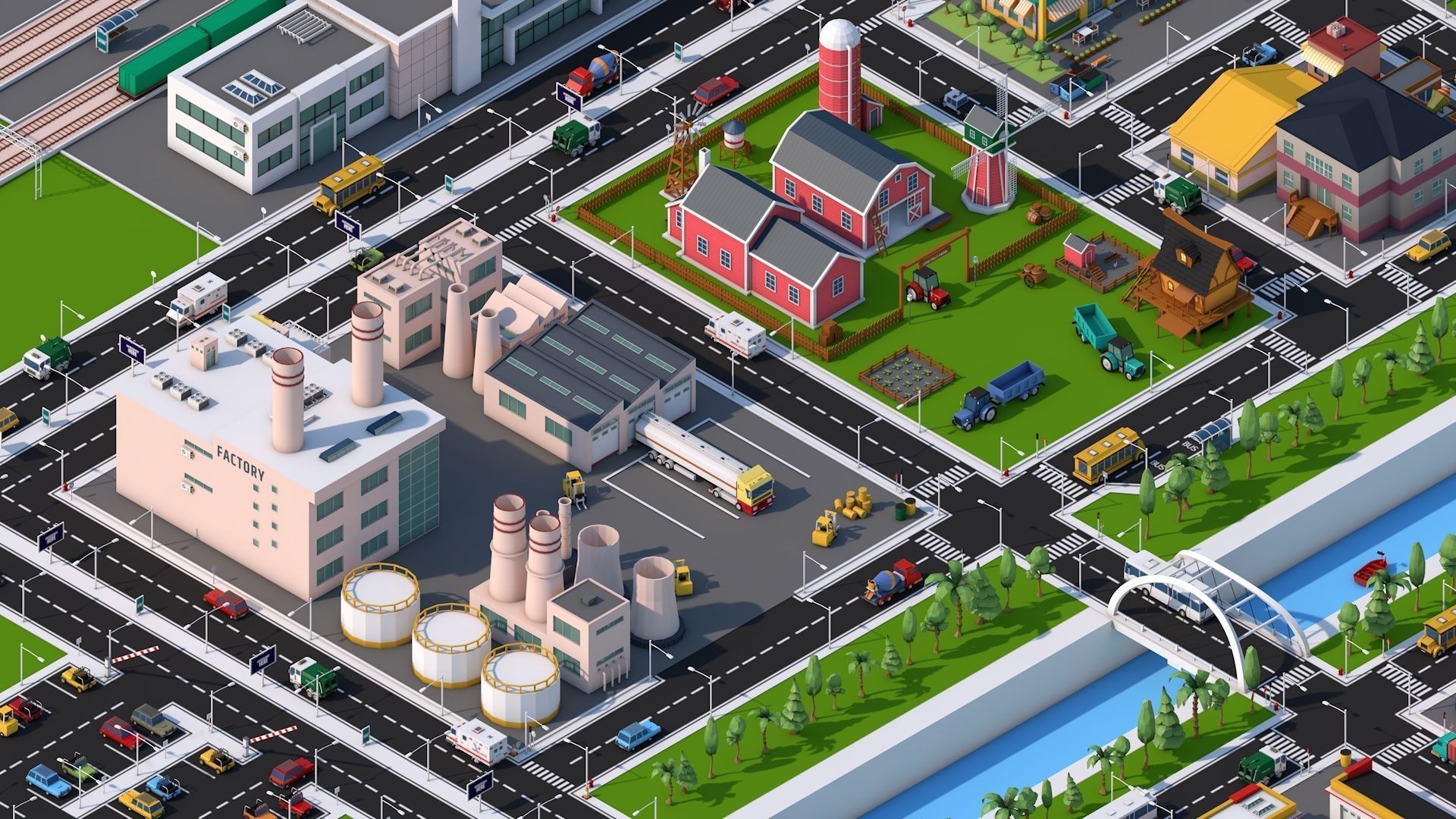 Low Poly City Pack 3 Low-poly 3D model_5