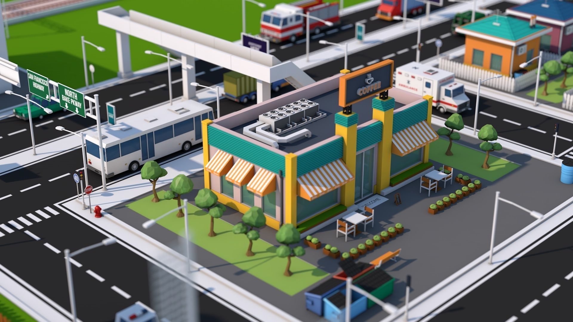 Low Poly City Pack 3 Low-poly 3D model_22