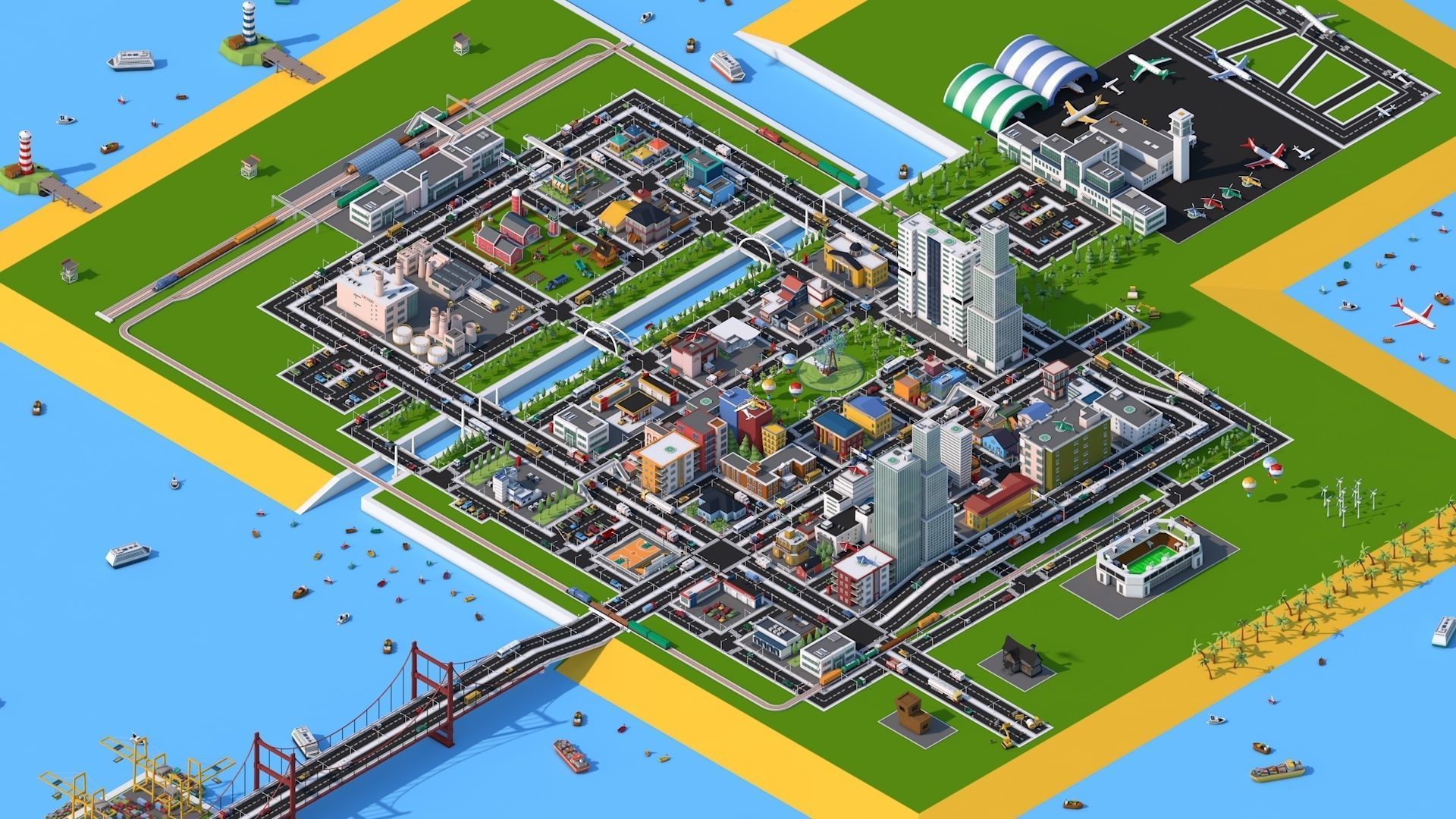 Low Poly City Pack 3 Low-poly 3D model_2