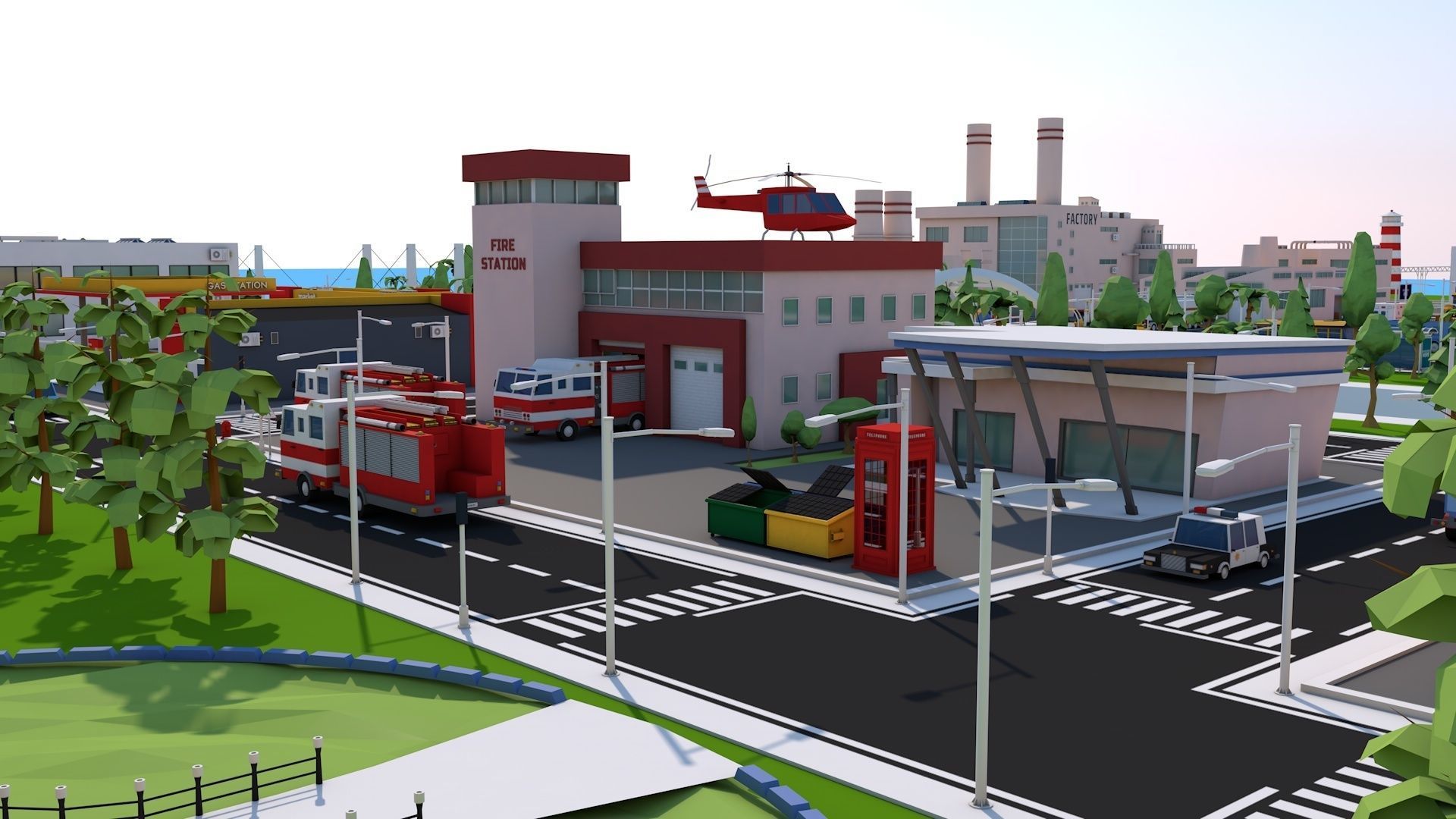 Low Poly City Pack 3 Low-poly 3D model_11