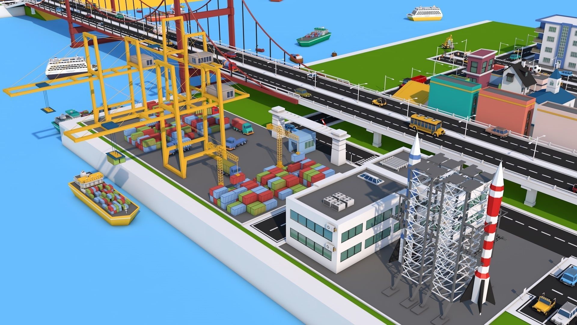 Low Poly City Pack 3 Low-poly 3D model_25