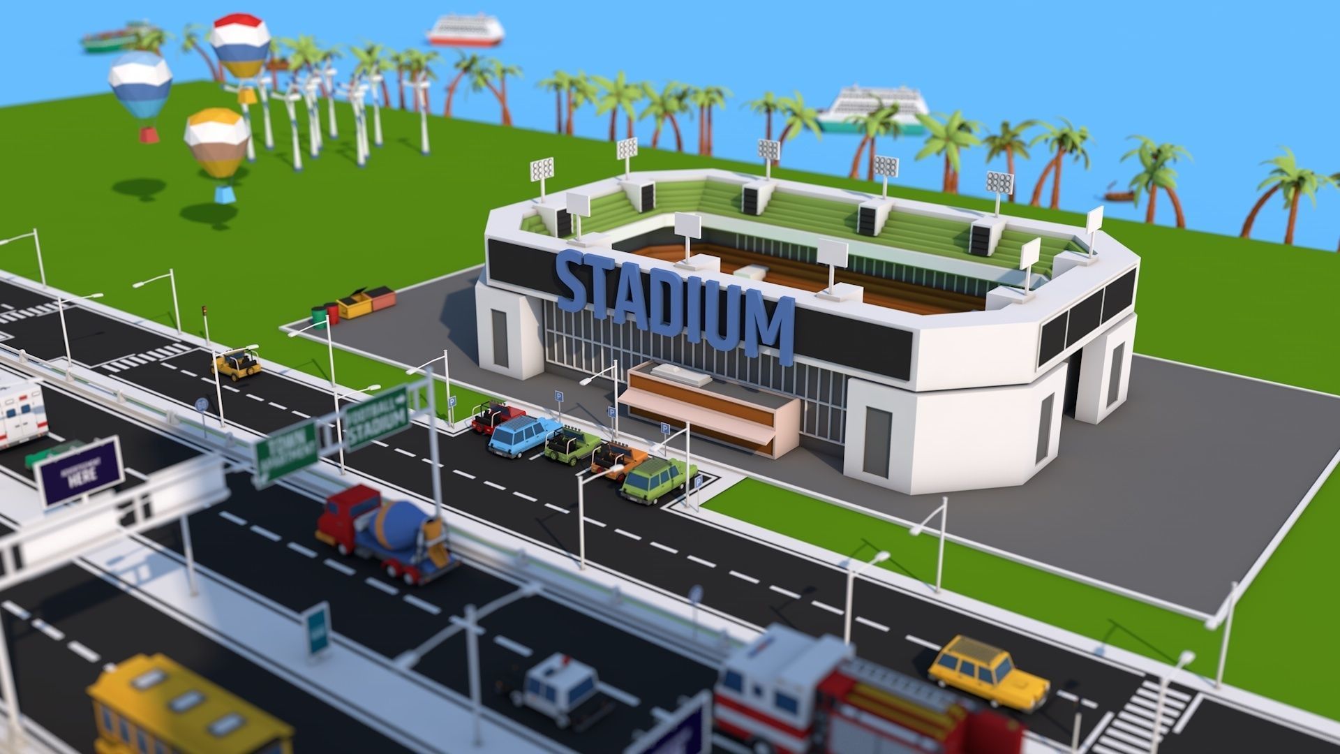 Low Poly City Pack 3 Low-poly 3D model_17