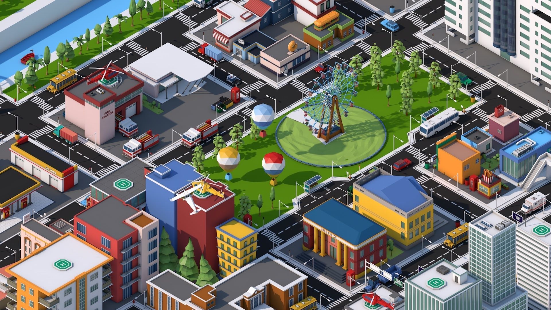 Low Poly City Pack 3 Low-poly 3D model_4