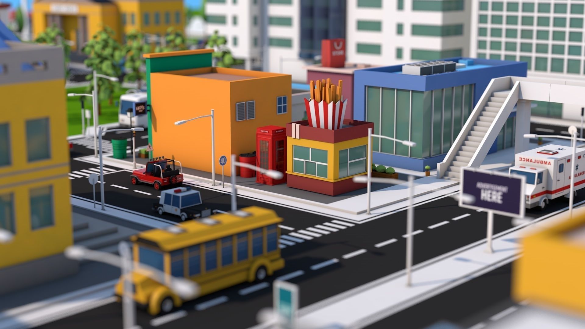 Low Poly City Pack 3 Low-poly 3D model_26